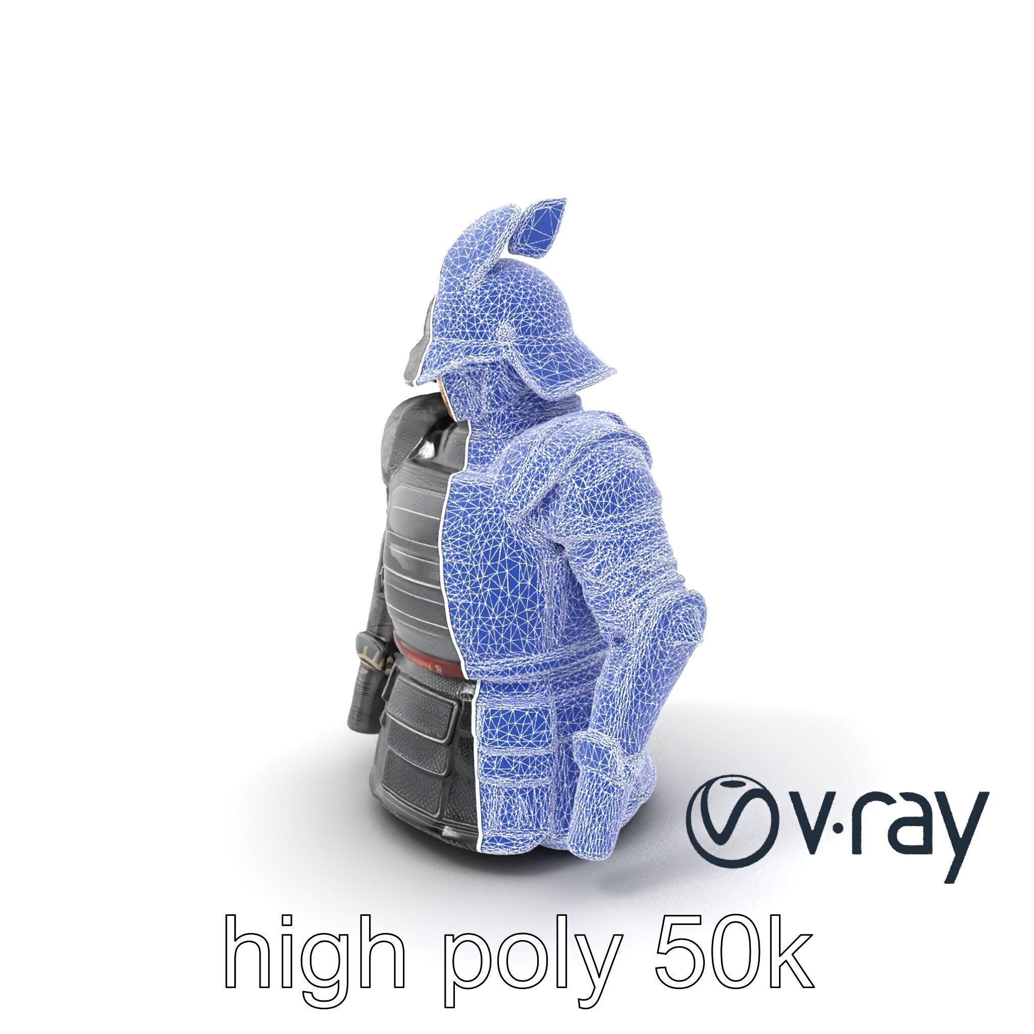 Samurai Knight Armor model pack Low-poly 3D model_32