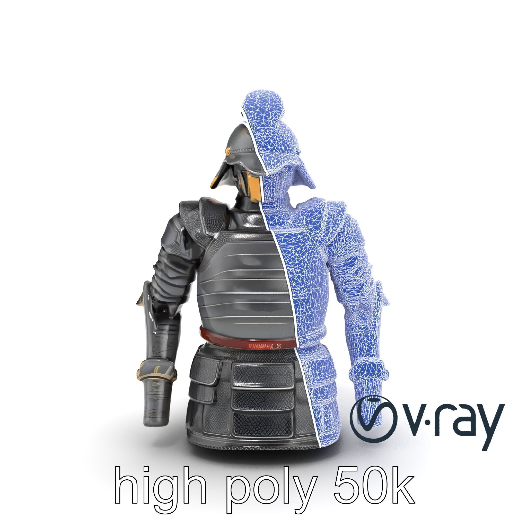 Samurai Knight Armor model pack Low-poly 3D model_27