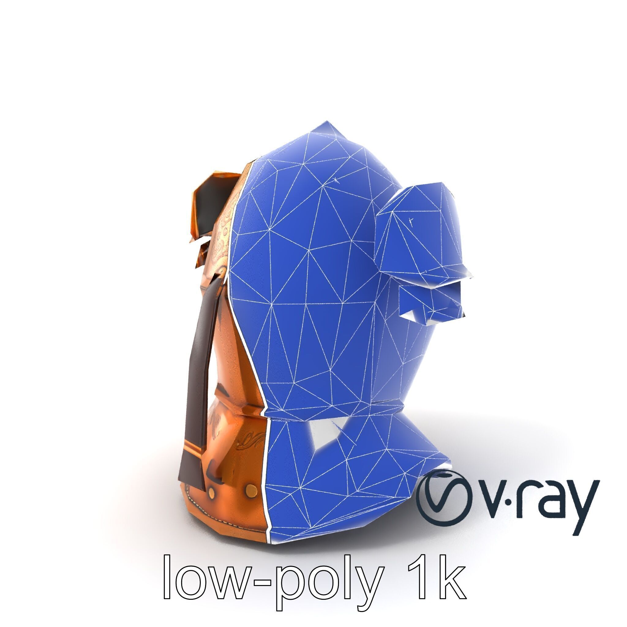 Royal Knight Armor Gold Engravings model pack Low-poly 3D model_10