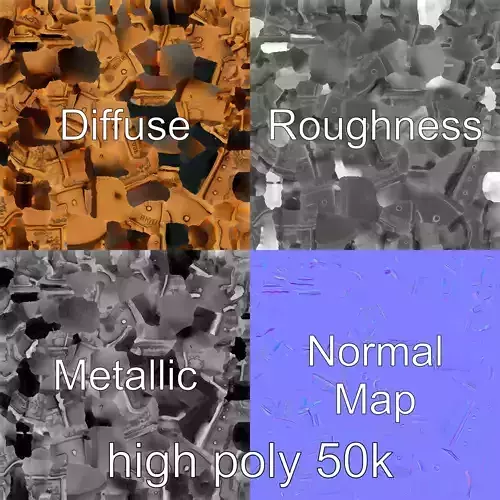Royal Knight Armor Gold Engravings model pack Low-poly 3D model