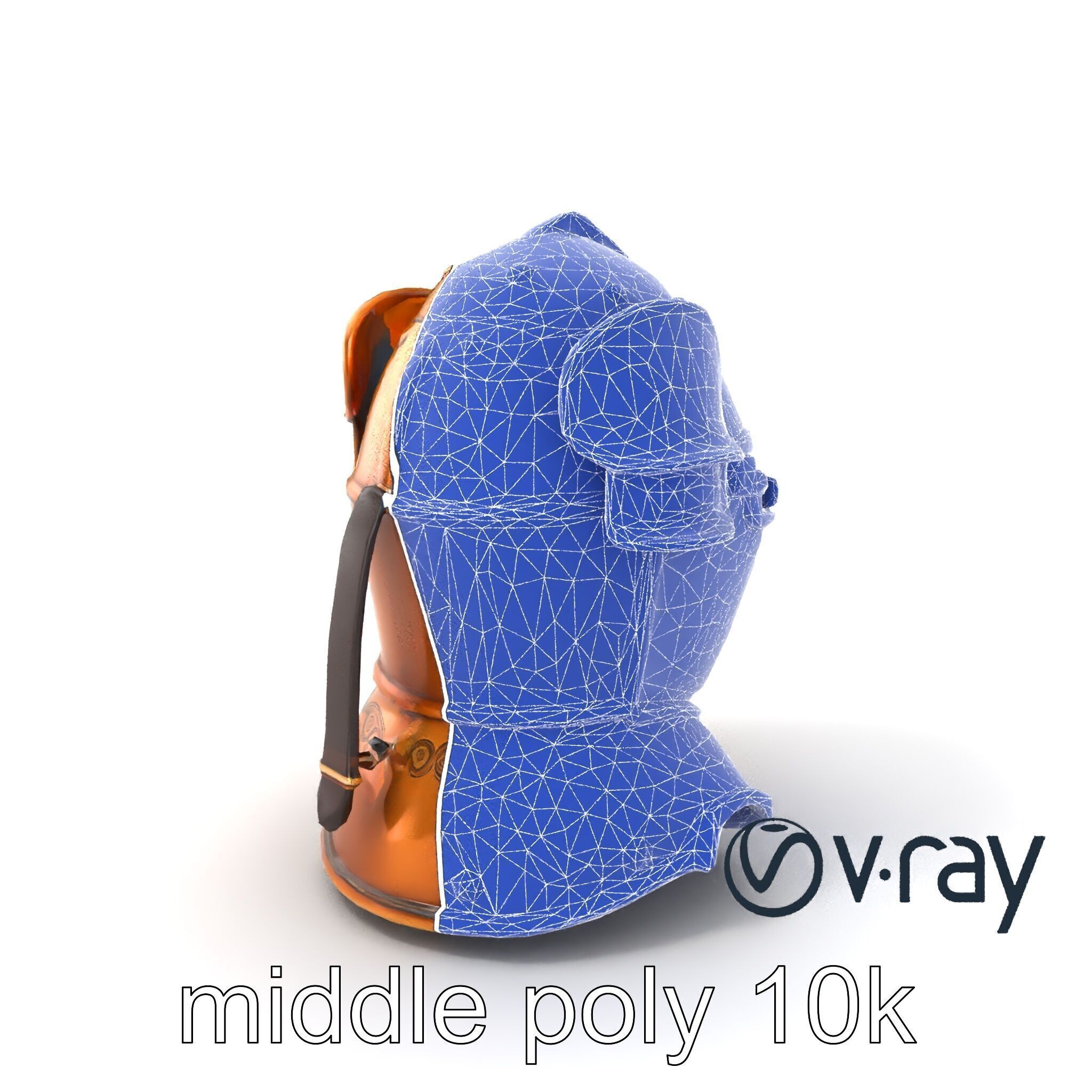 Royal Knight Armor Gold Engravings model pack Low-poly 3D model_6