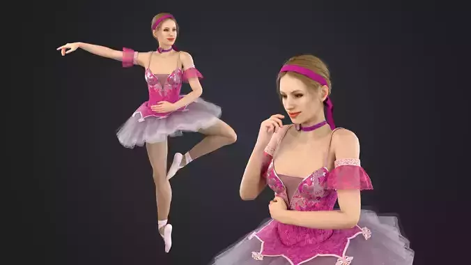 Ballerina Low-poly 3D model