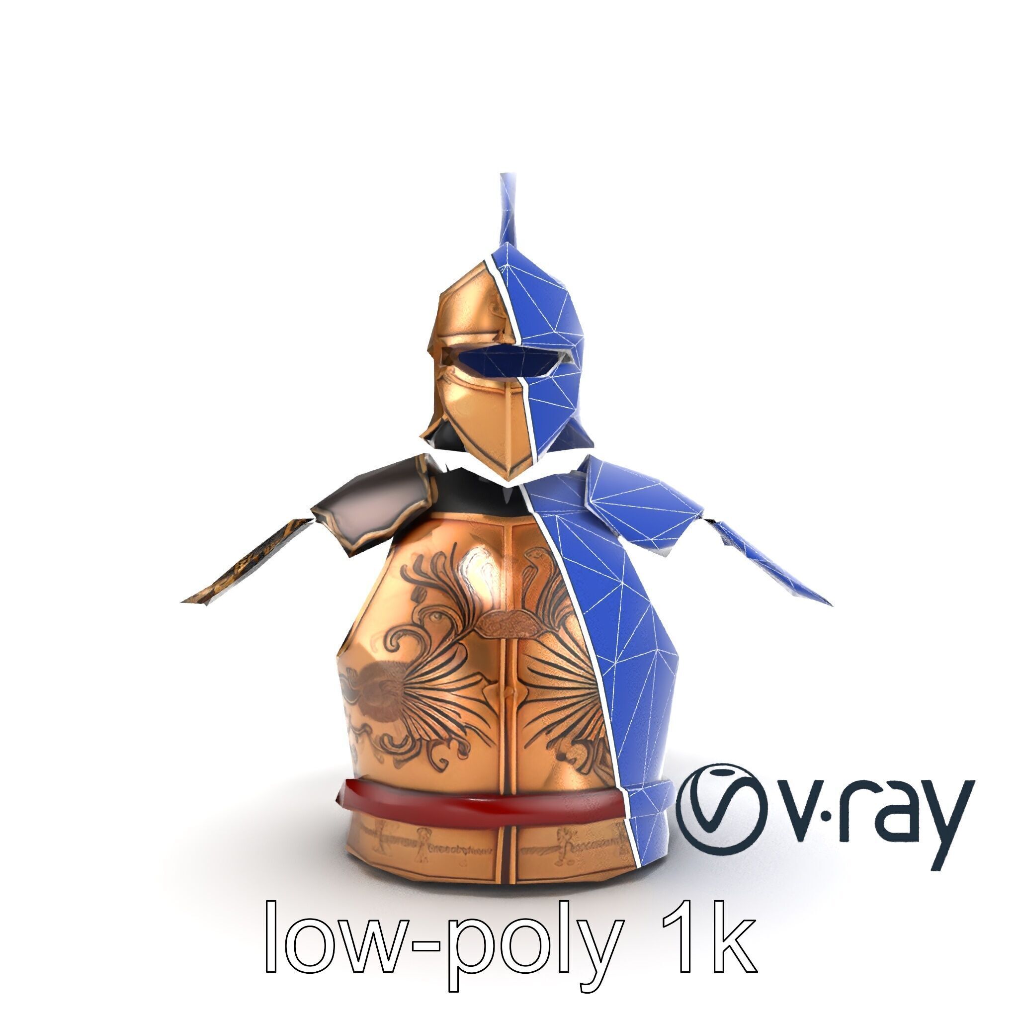 Ancient Roman Knight Armor model pack Low-poly 3D model_14