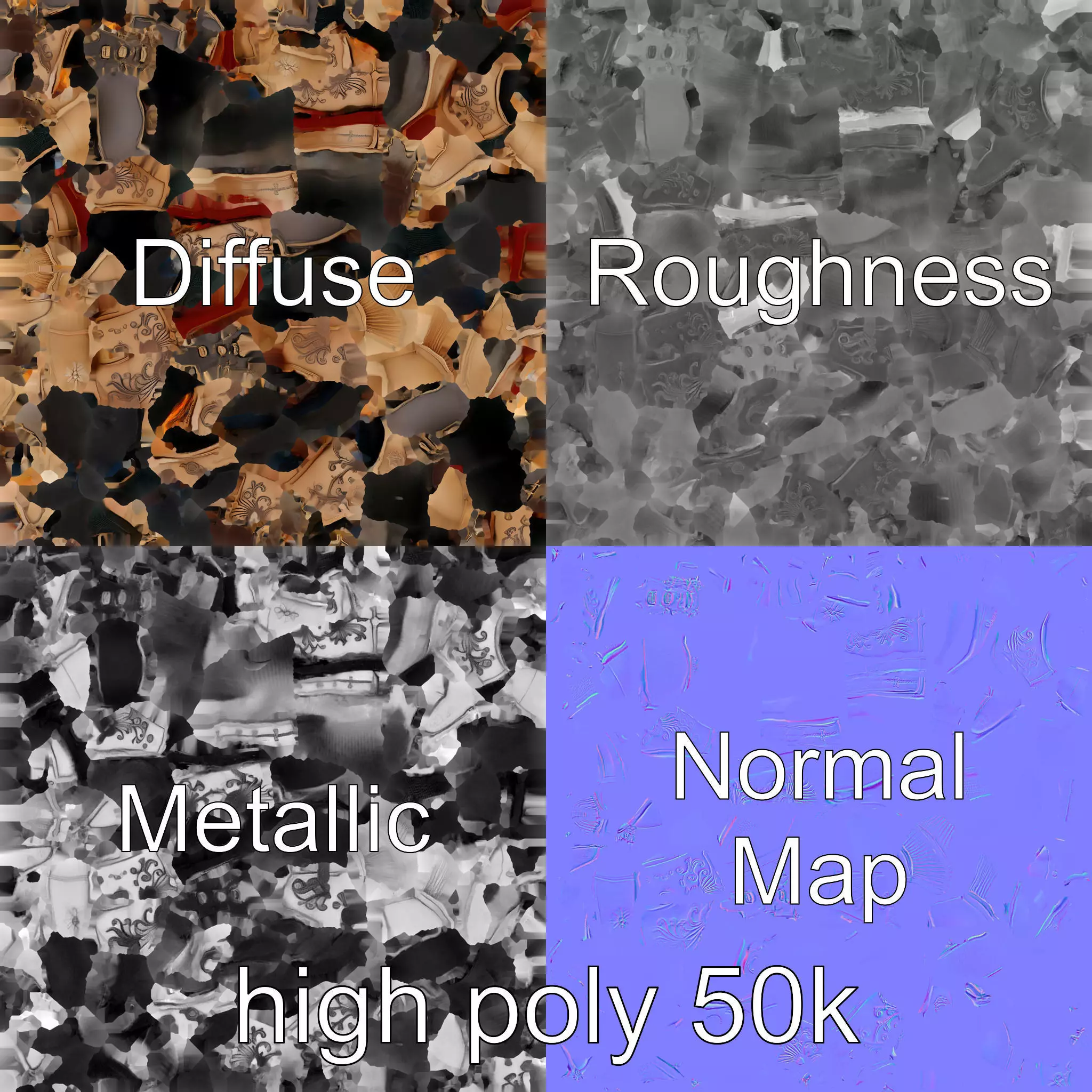 Ancient Roman Knight Armor model pack Low-poly 3D model_0