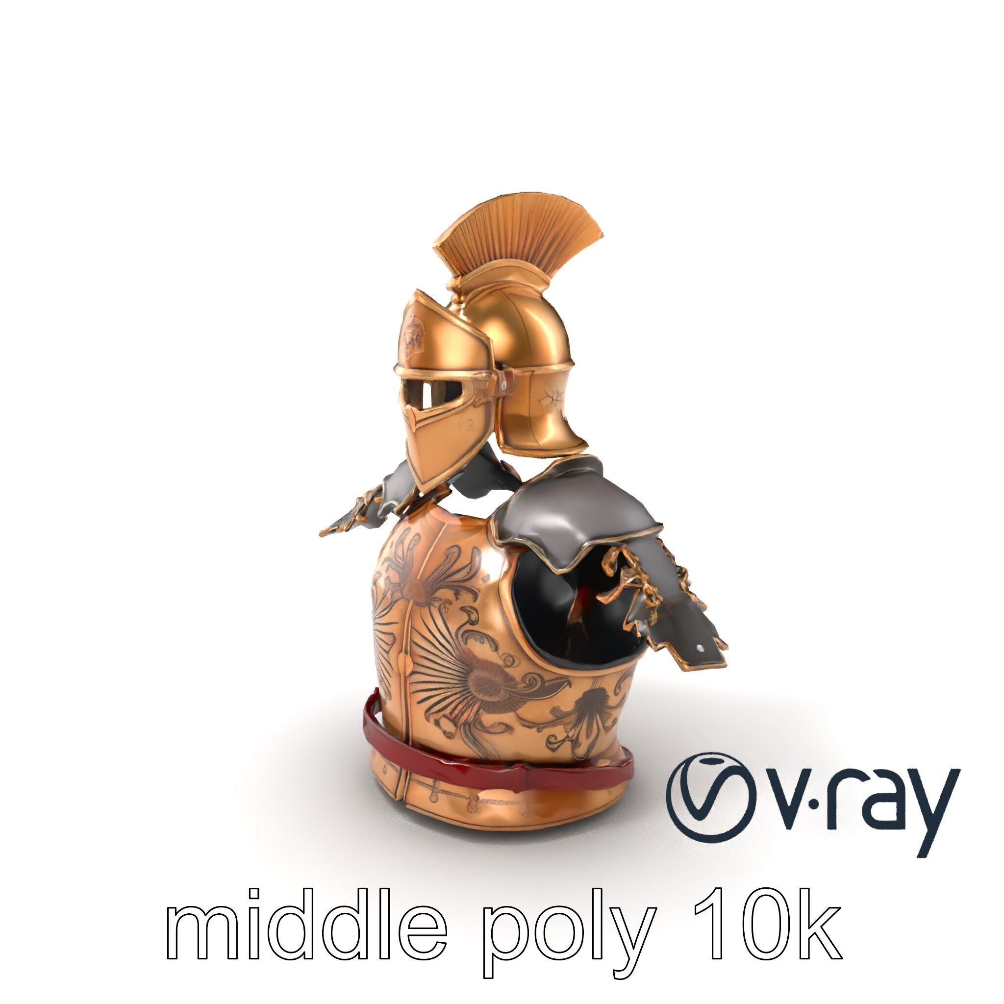 Ancient Roman Knight Armor model pack Low-poly 3D model_3