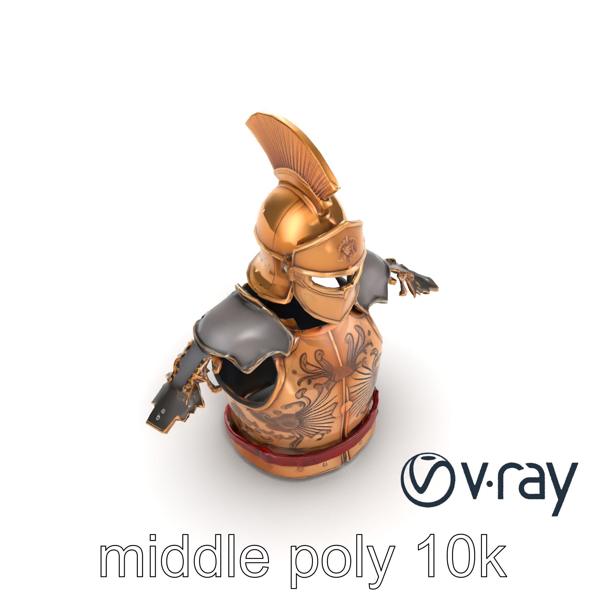 Ancient Roman Knight Armor model pack Low-poly 3D model_9