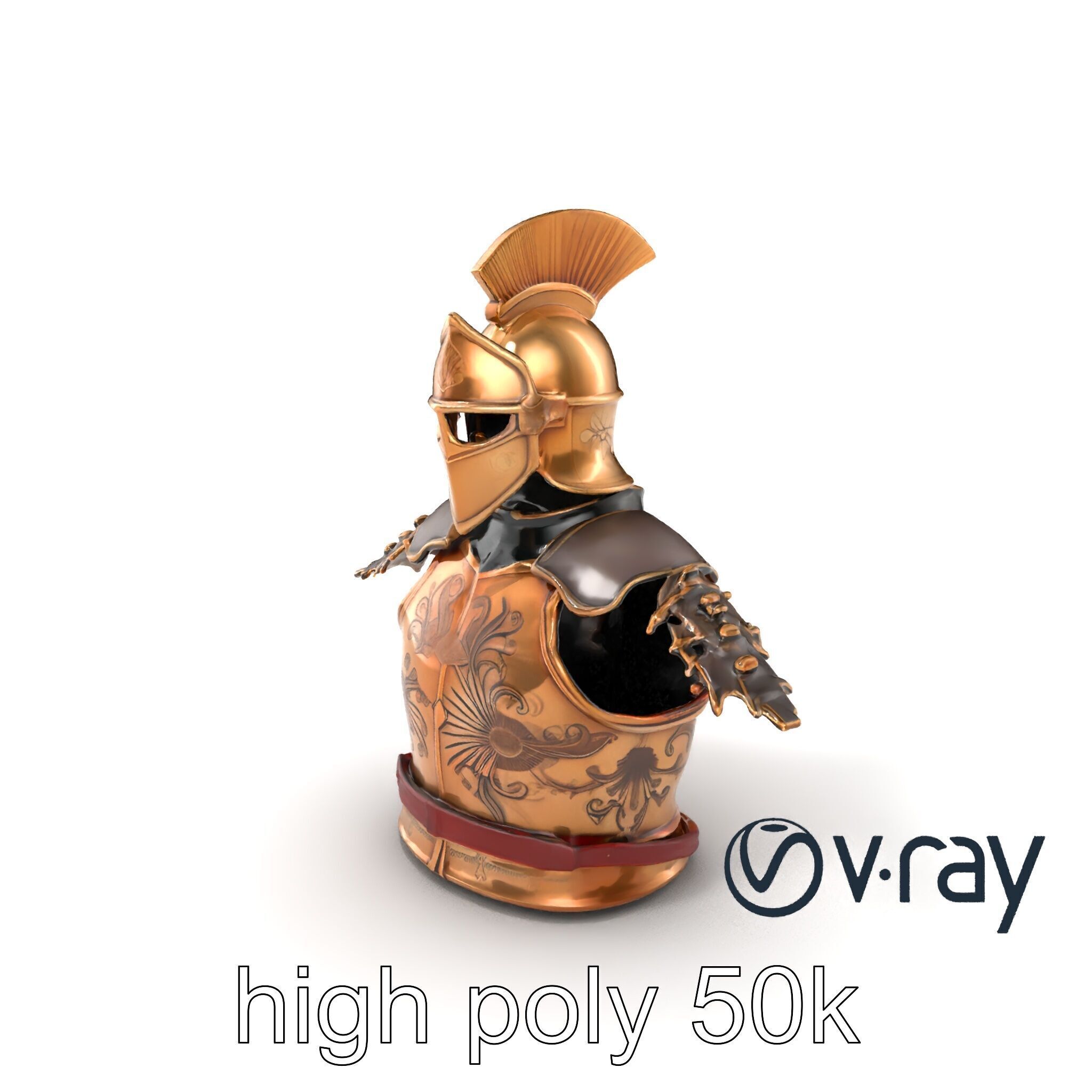 Ancient Roman Knight Armor model pack Low-poly 3D model_5