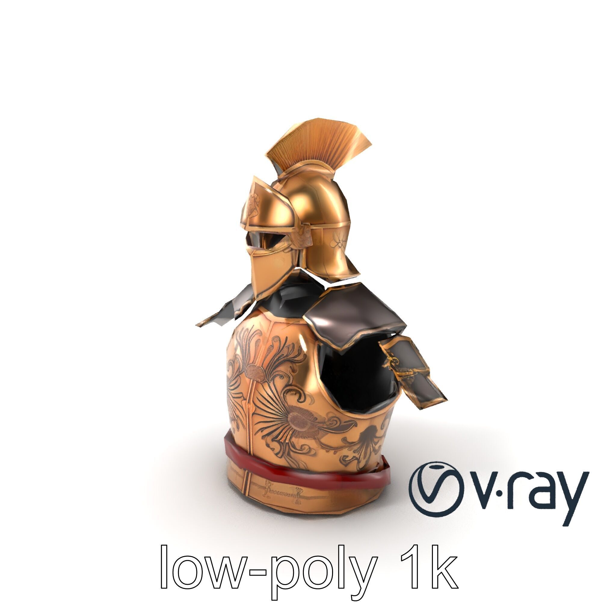 Ancient Roman Knight Armor model pack Low-poly 3D model_2