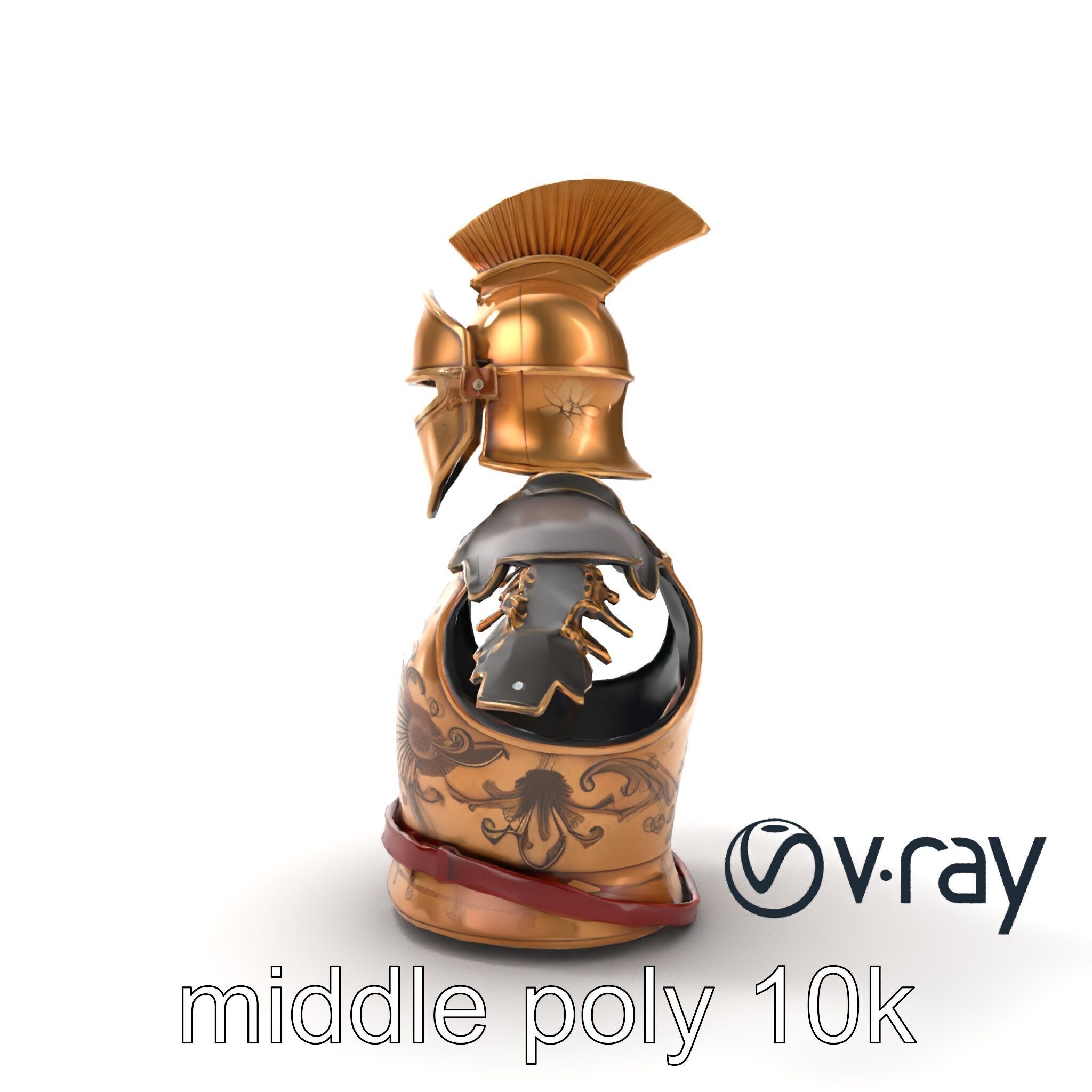 Ancient Roman Knight Armor model pack Low-poly 3D model_15