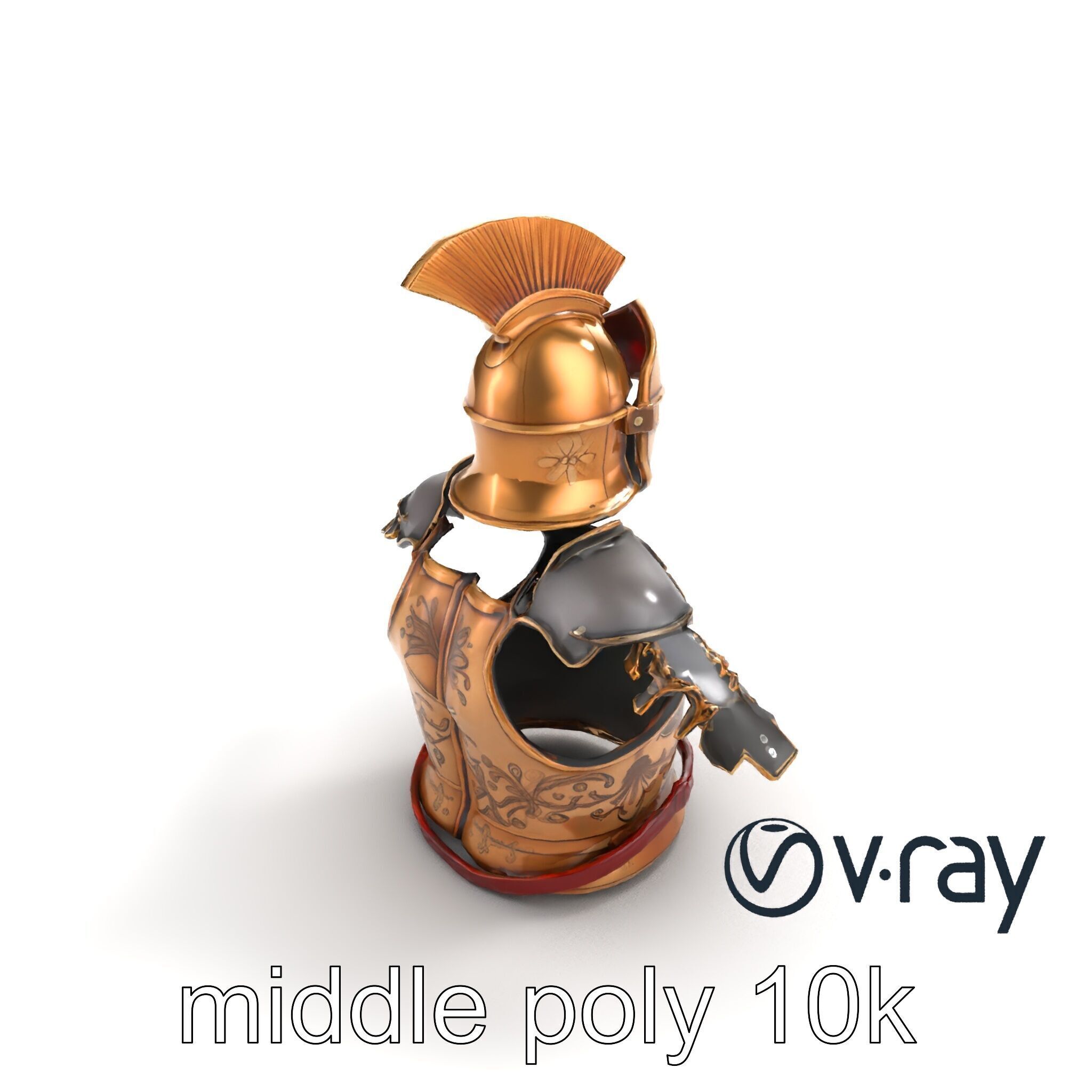 Ancient Roman Knight Armor model pack Low-poly 3D model_6