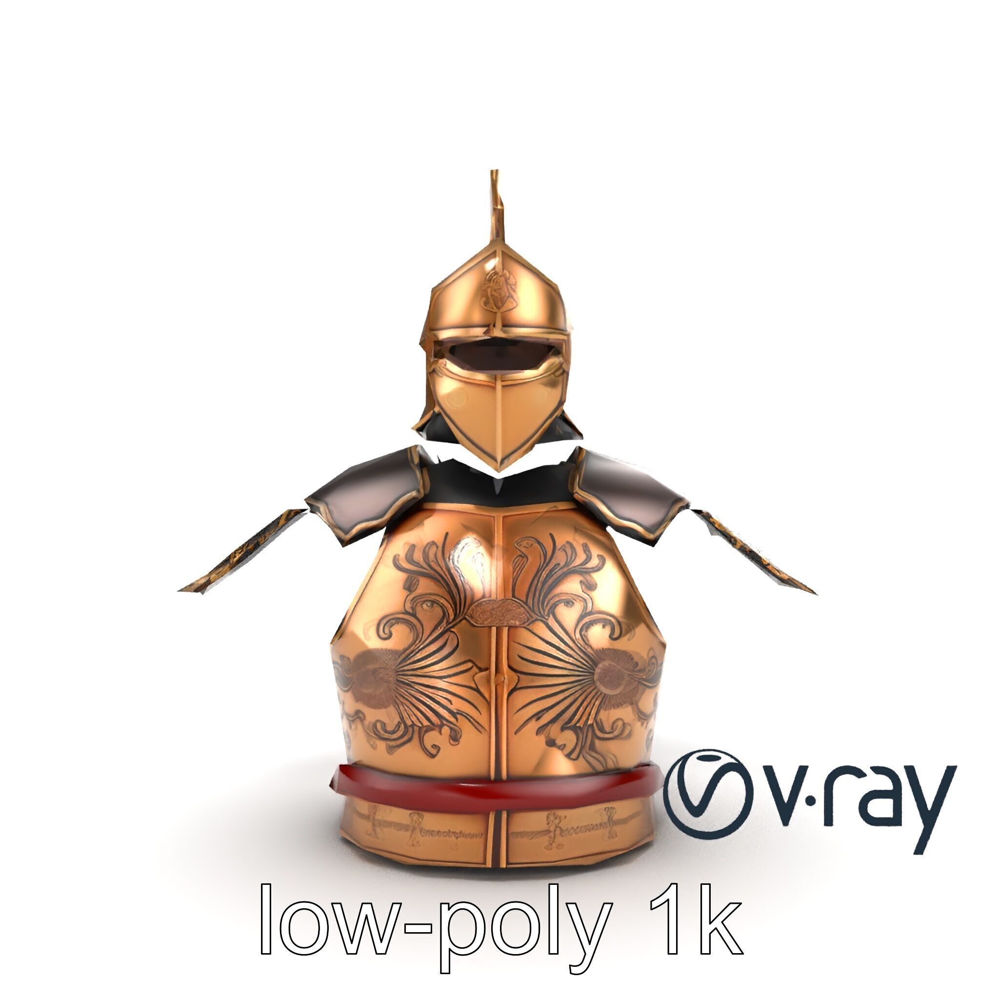 Ancient Roman Knight Armor model pack Low-poly 3D model_32