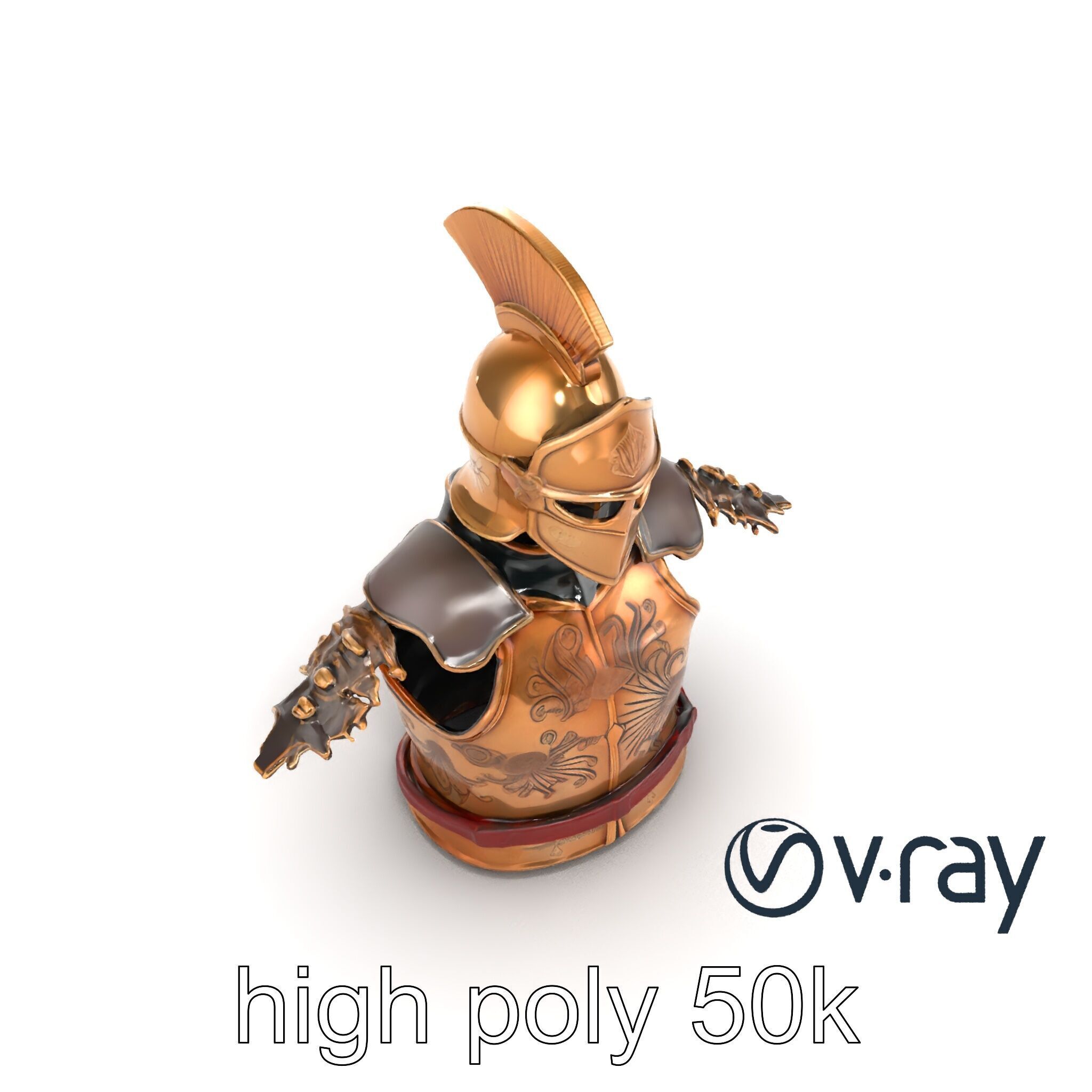 Ancient Roman Knight Armor model pack Low-poly 3D model_19