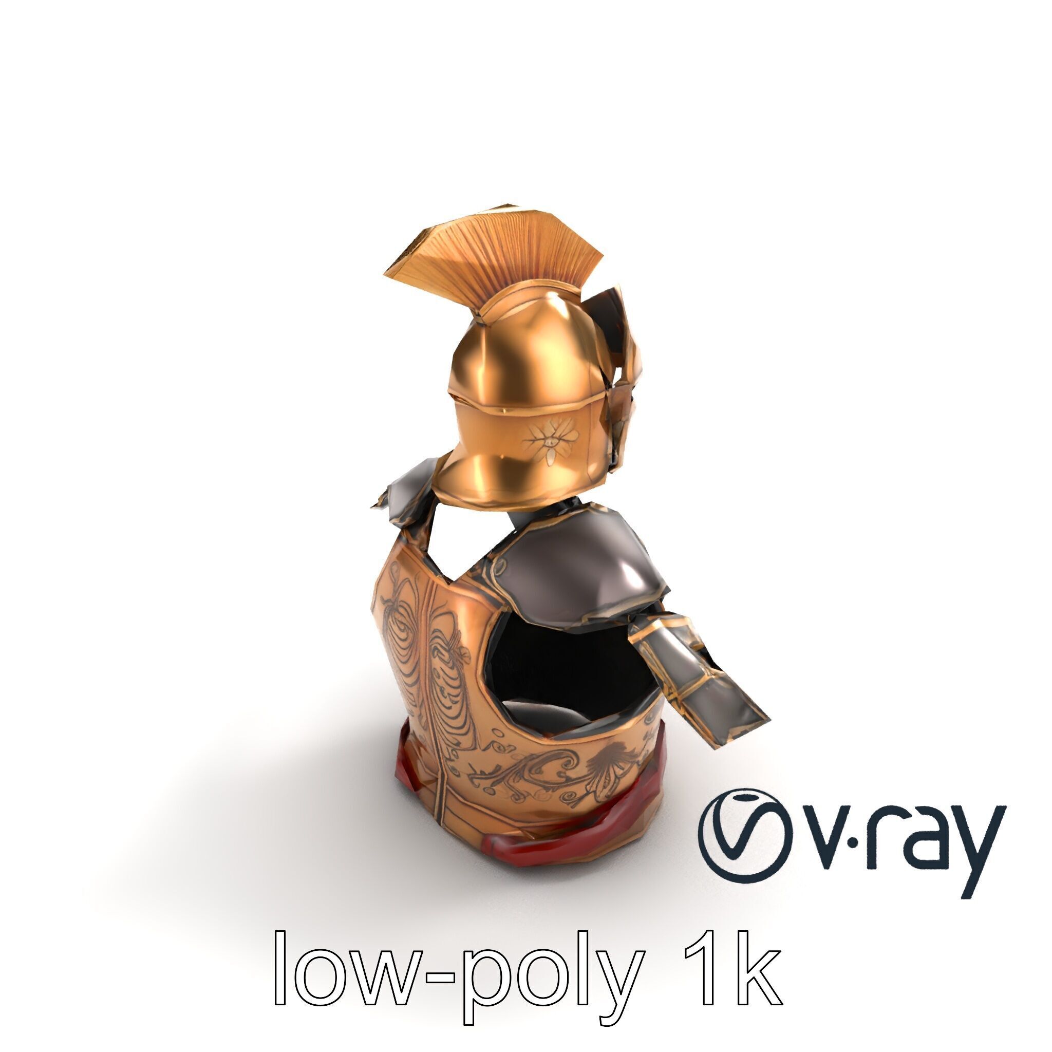 Ancient Roman Knight Armor model pack Low-poly 3D model_10