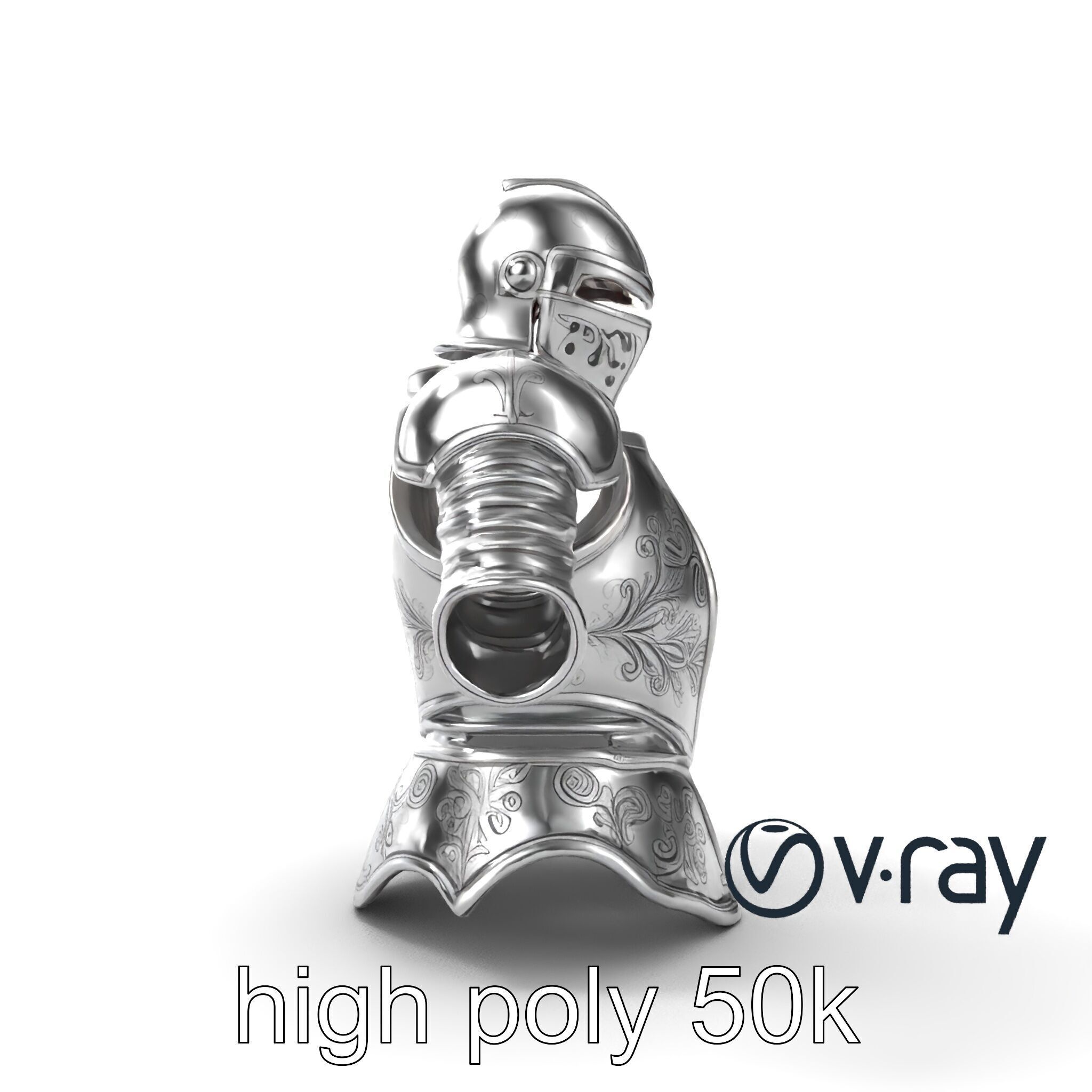 Elven Knight Mithril Armor Set model pack Low-poly 3D model_25