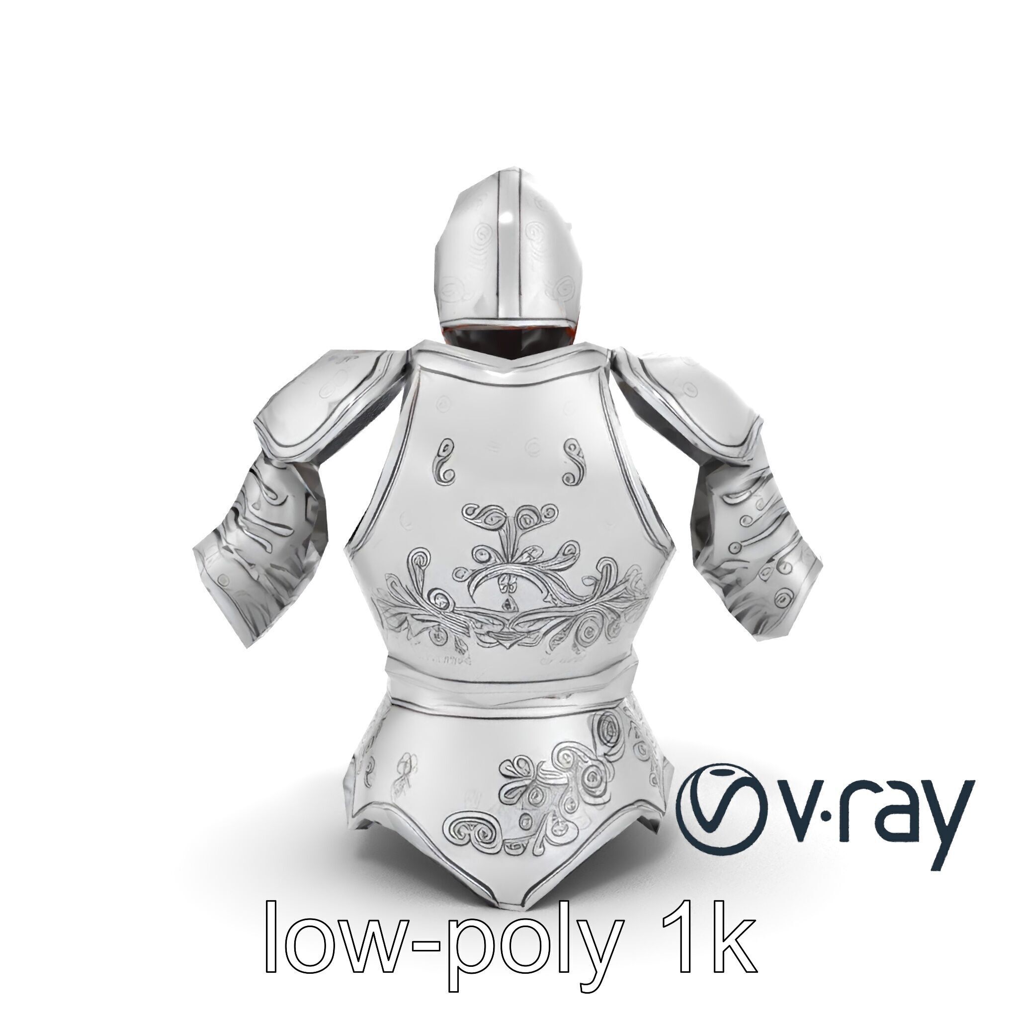 Elven Knight Mithril Armor Set model pack Low-poly 3D model_15