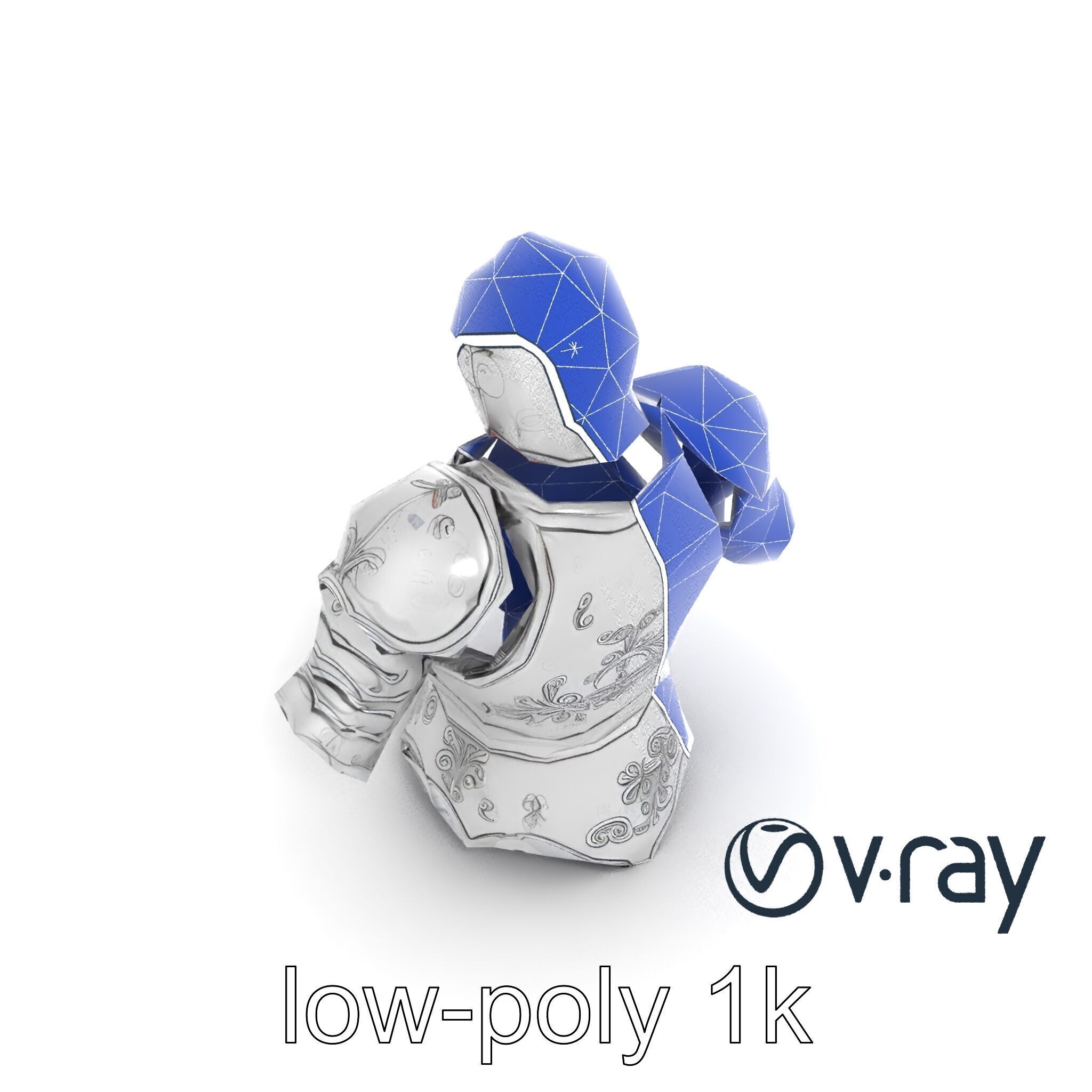 Elven Knight Mithril Armor Set model pack Low-poly 3D model_30