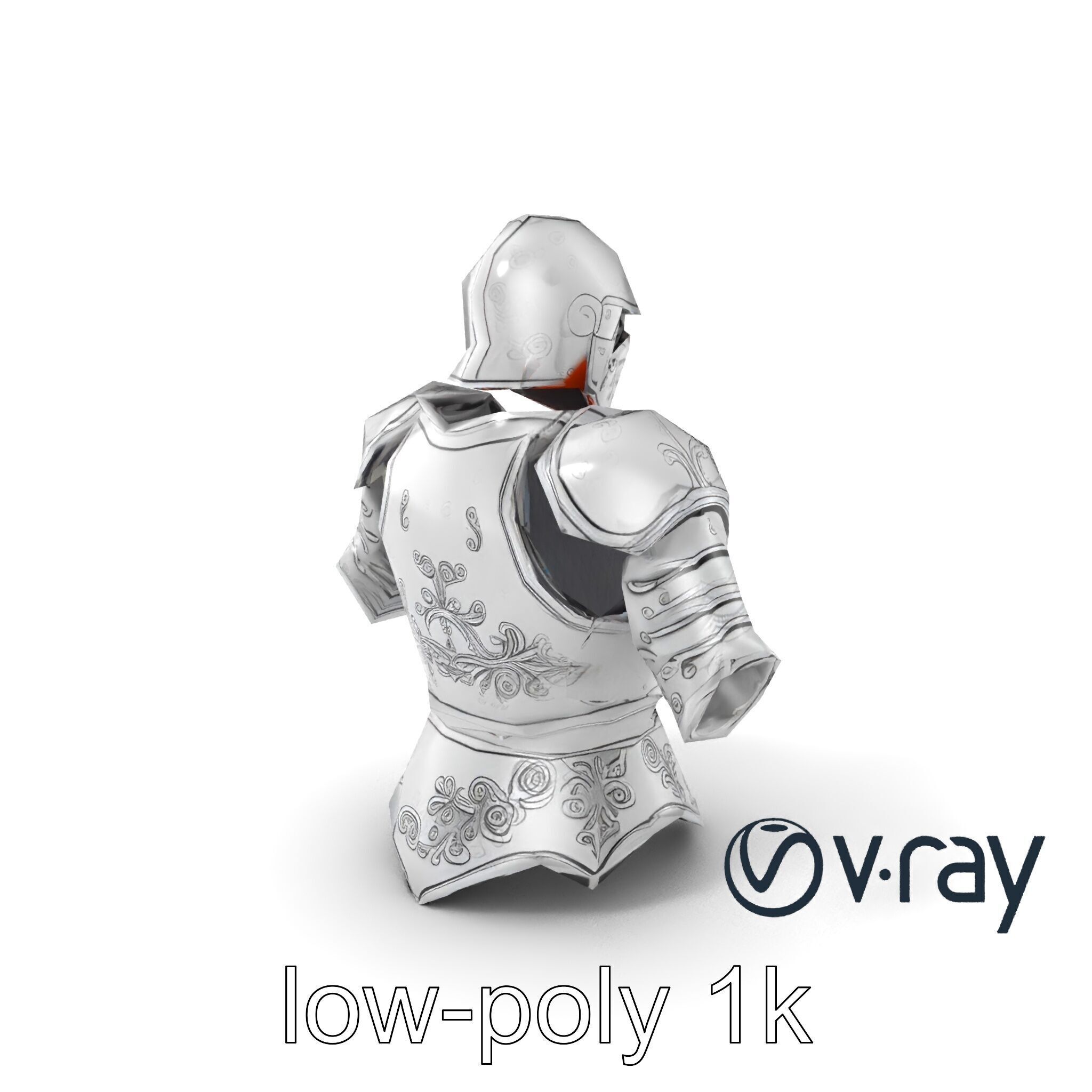 Elven Knight Mithril Armor Set model pack Low-poly 3D model_2