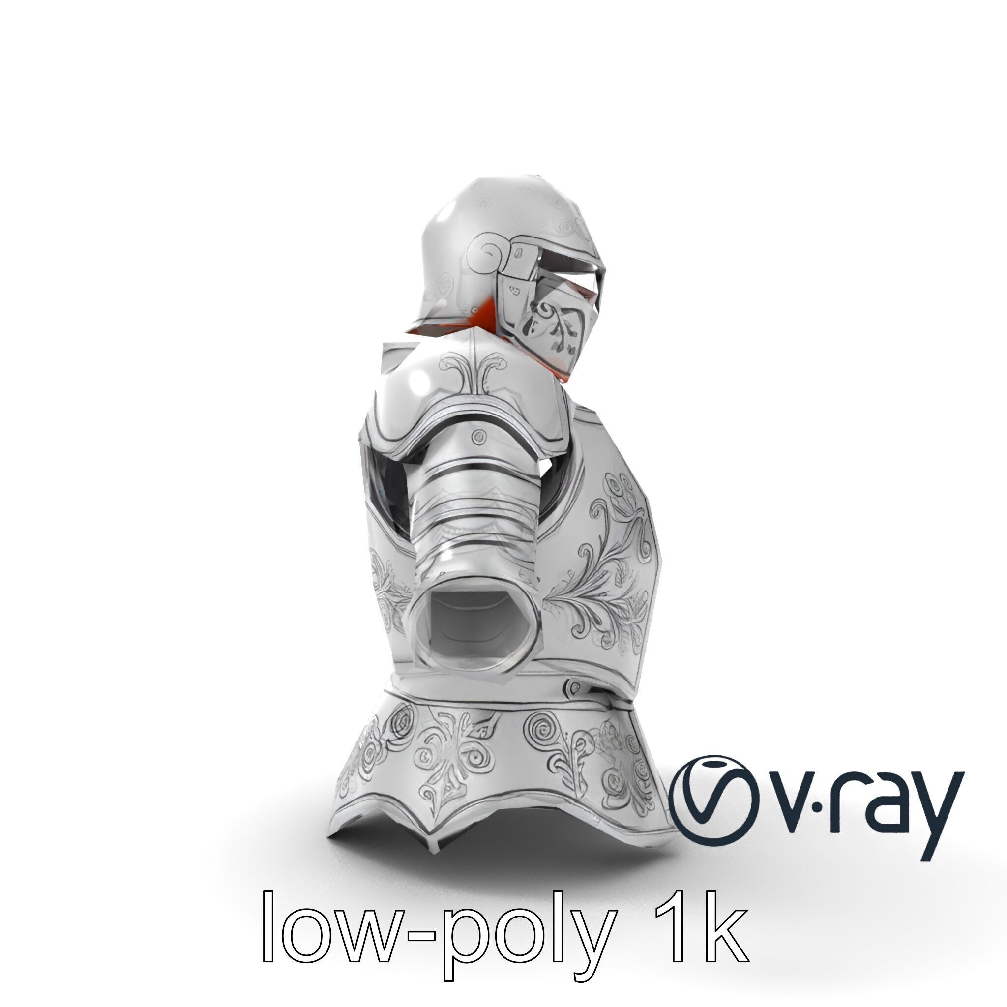 Elven Knight Mithril Armor Set model pack Low-poly 3D model_26
