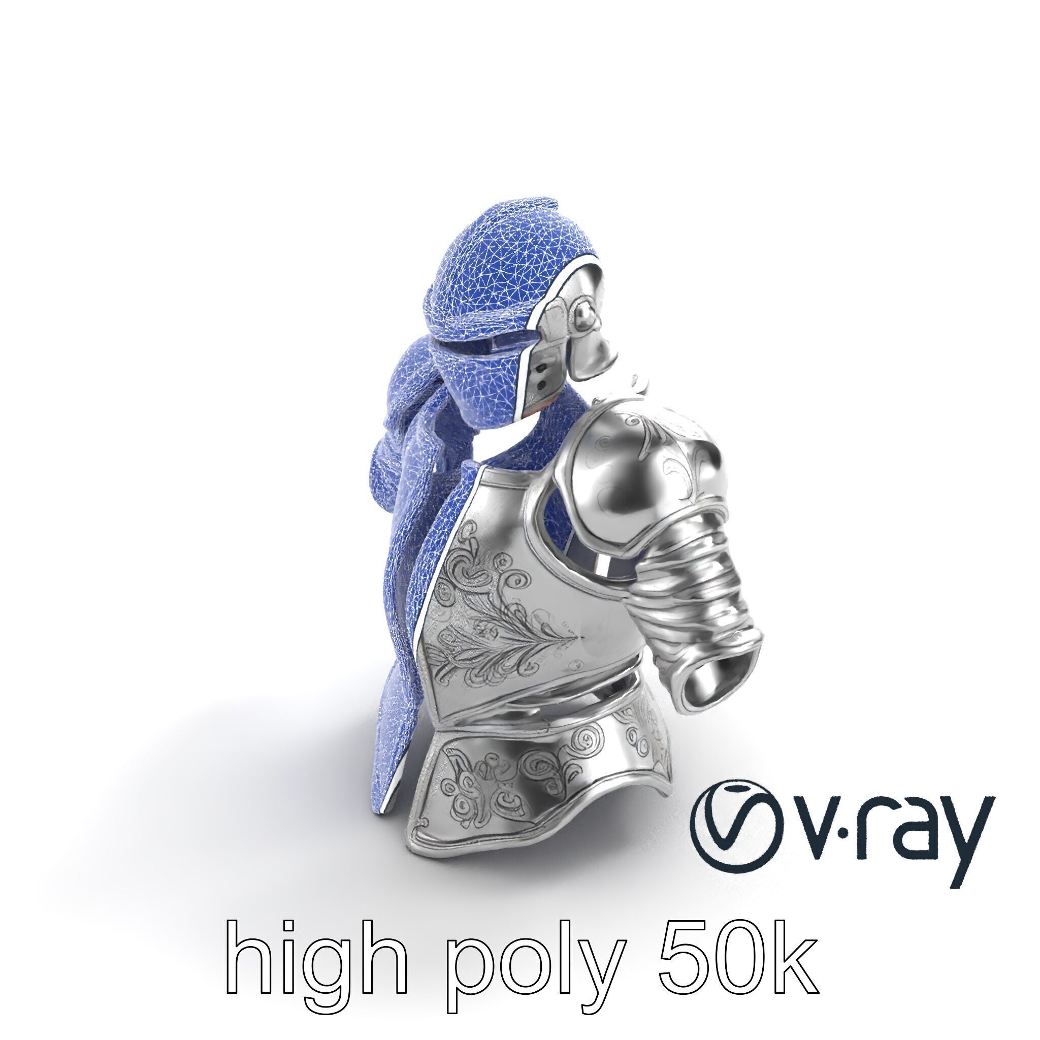 Elven Knight Mithril Armor Set model pack Low-poly 3D model_13