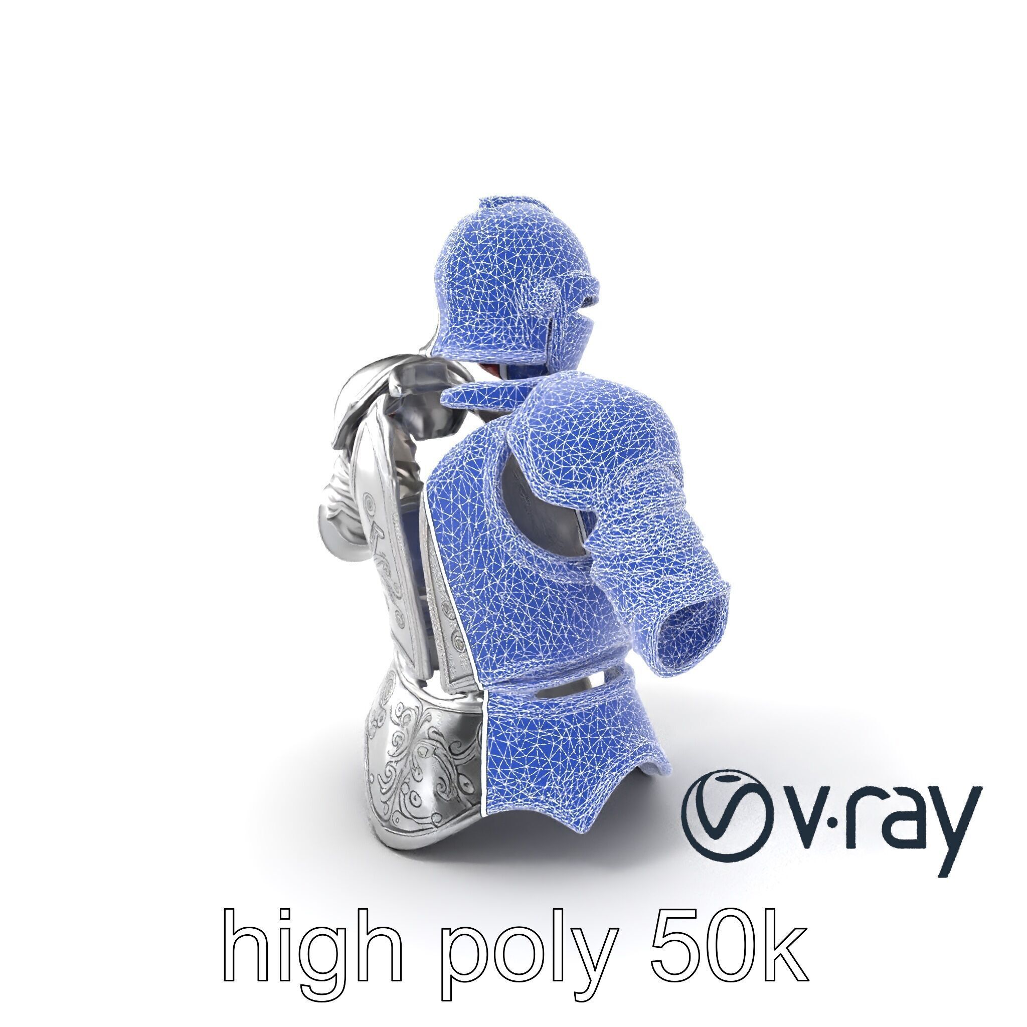 Elven Knight Mithril Armor Set model pack Low-poly 3D model_27