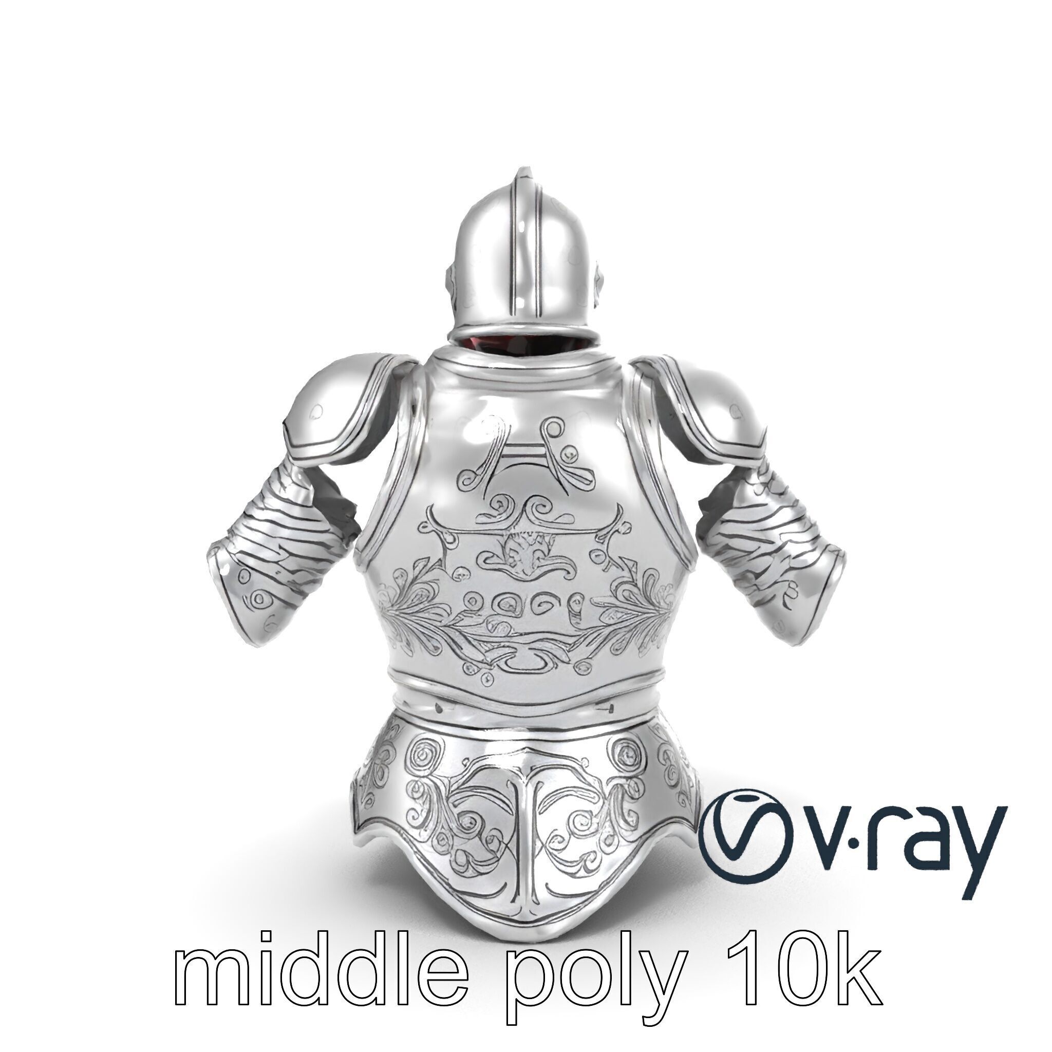 Elven Knight Mithril Armor Set model pack Low-poly 3D model_18