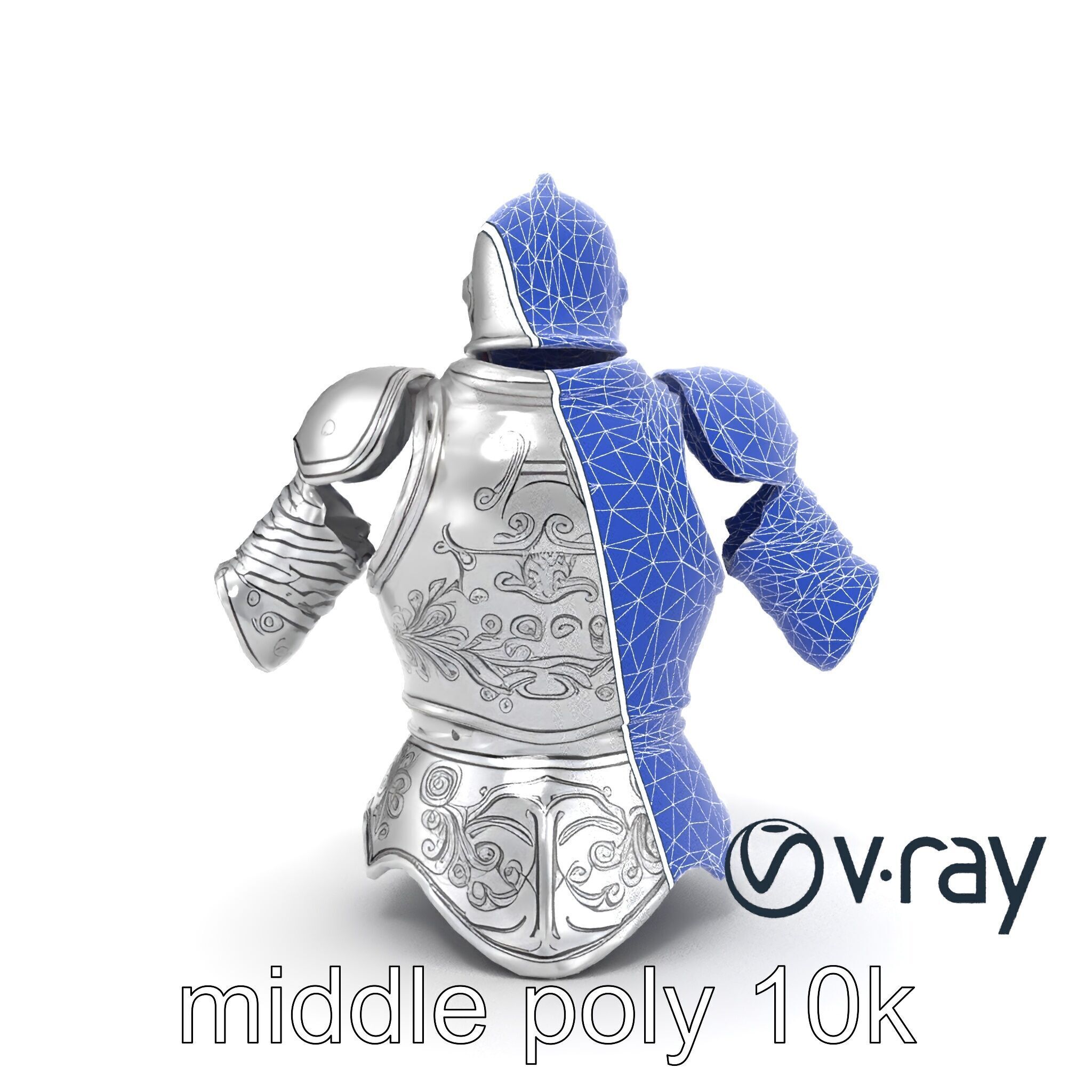 Elven Knight Mithril Armor Set model pack Low-poly 3D model_20