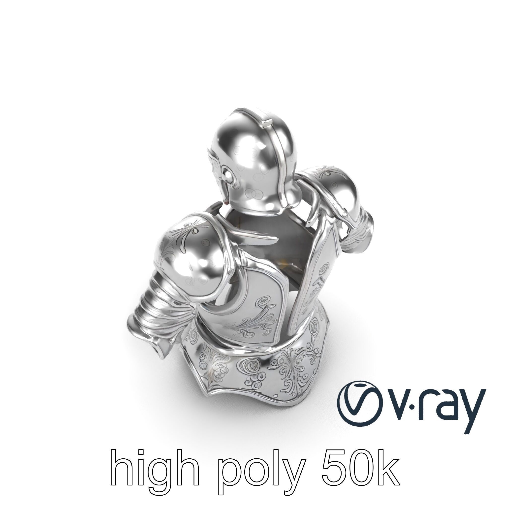 Elven Knight Mithril Armor Set model pack Low-poly 3D model_11