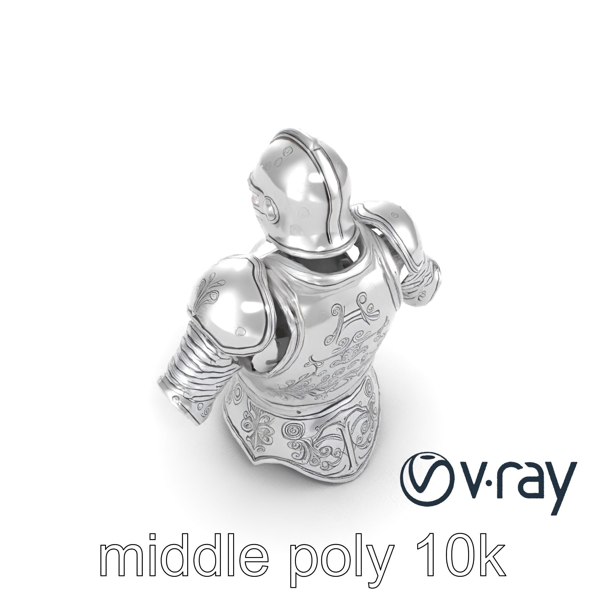 Elven Knight Mithril Armor Set model pack Low-poly 3D model_21