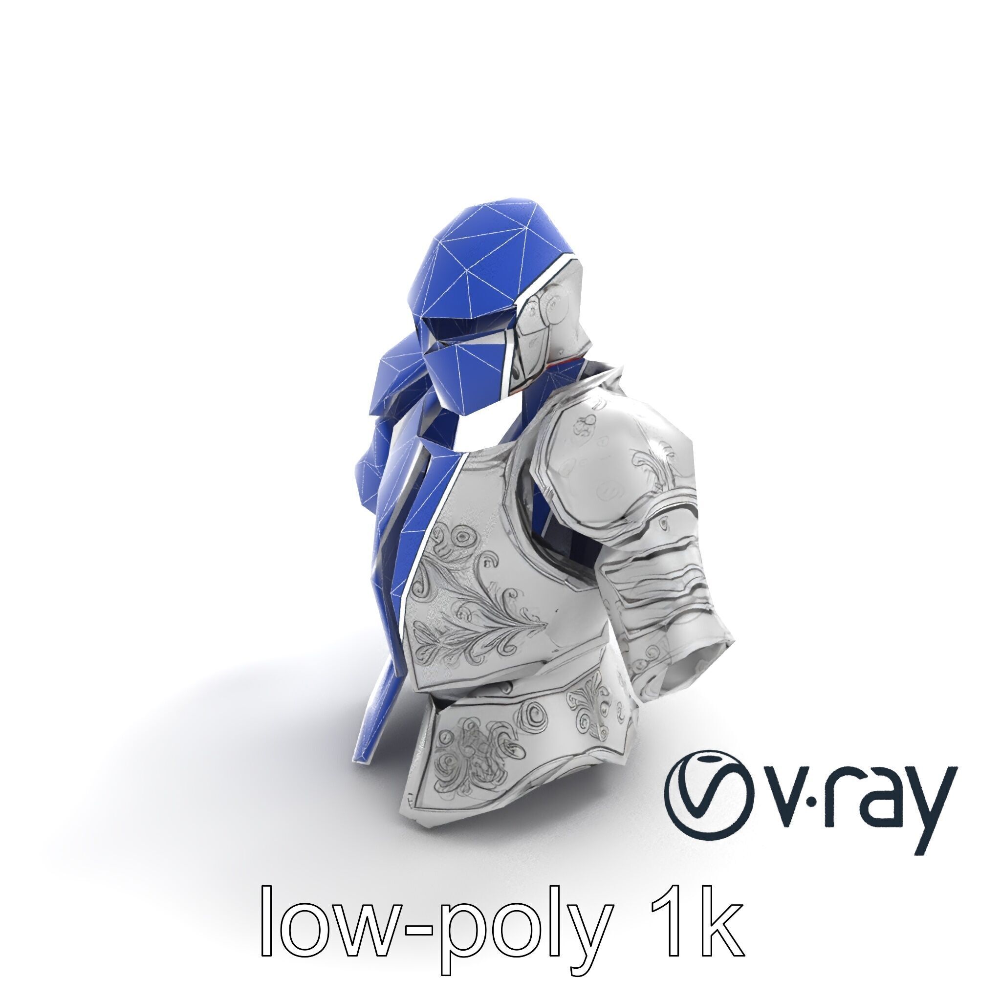 Elven Knight Mithril Armor Set model pack Low-poly 3D model_24