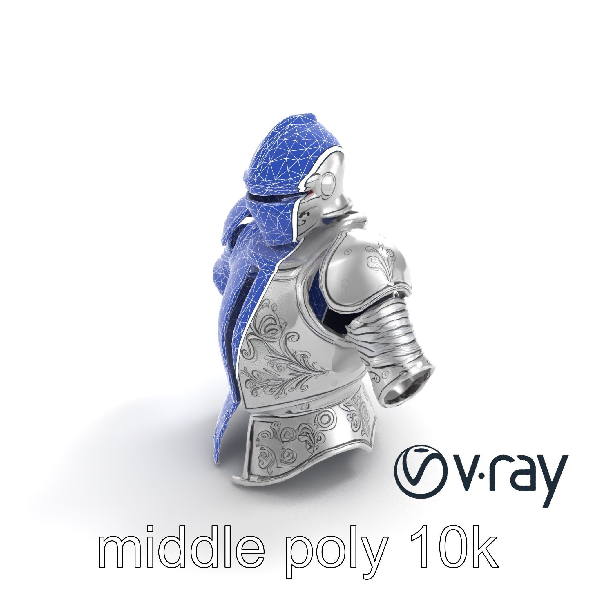 Elven Knight Mithril Armor Set model pack Low-poly 3D model_28