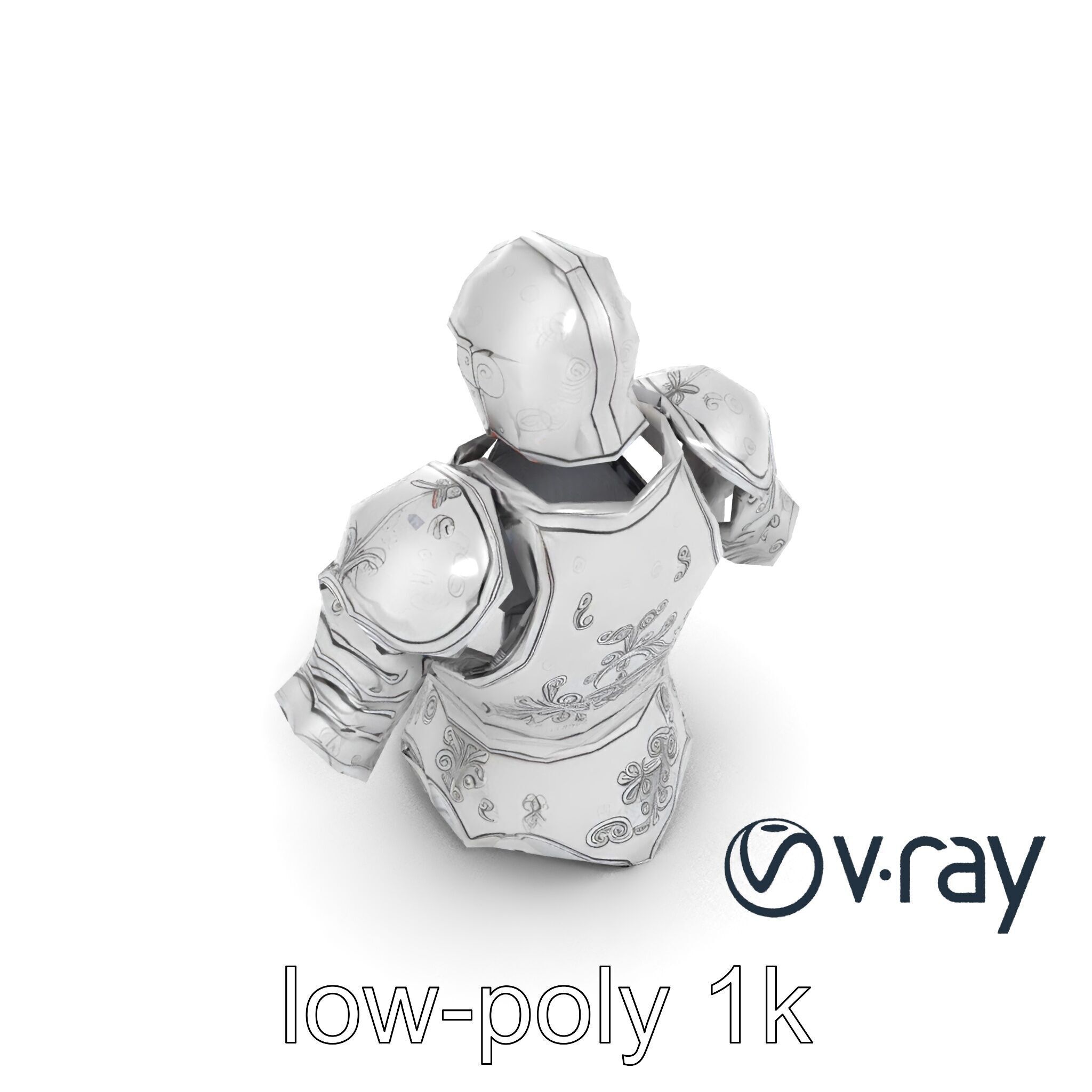 Elven Knight Mithril Armor Set model pack Low-poly 3D model_32