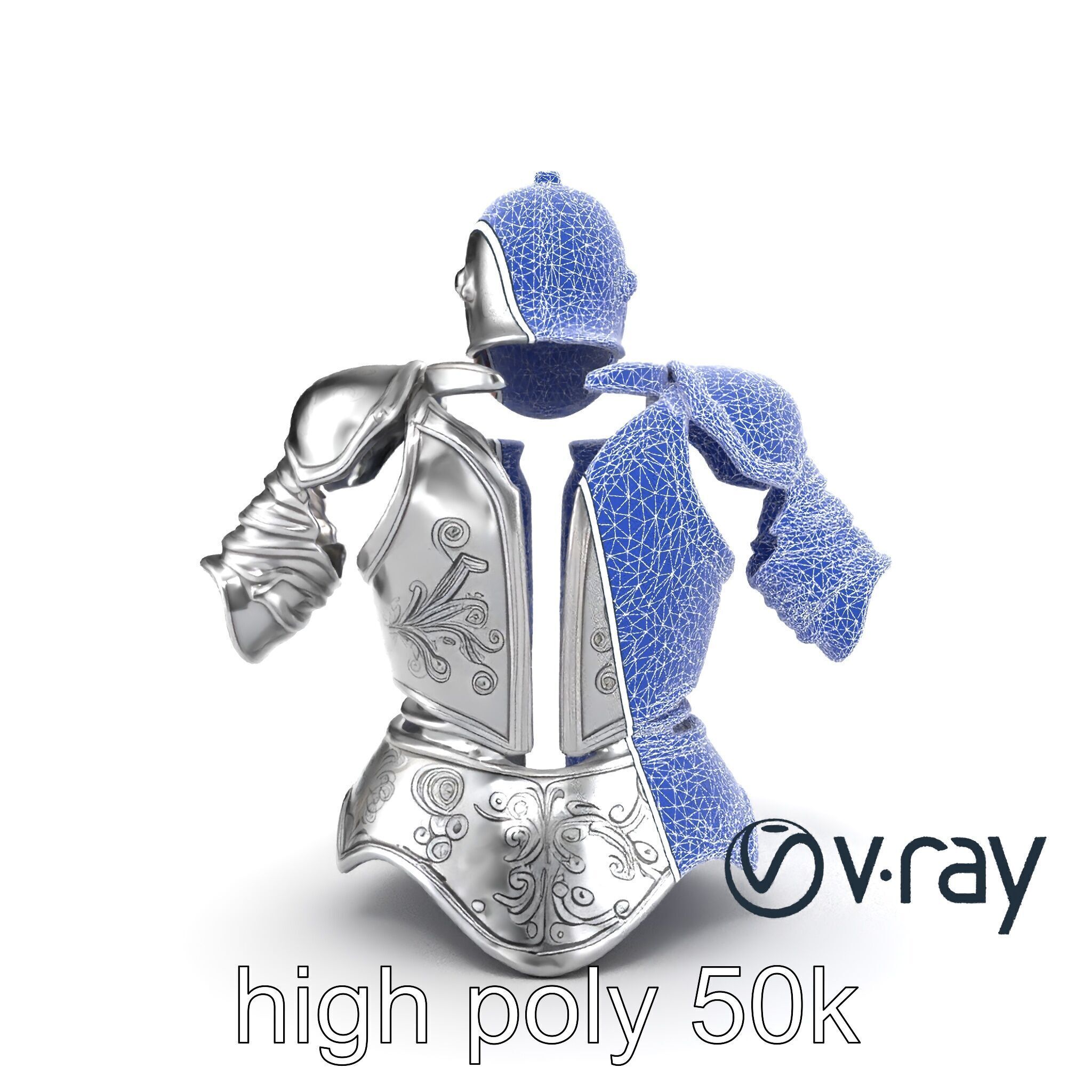 Elven Knight Mithril Armor Set model pack Low-poly 3D model_22