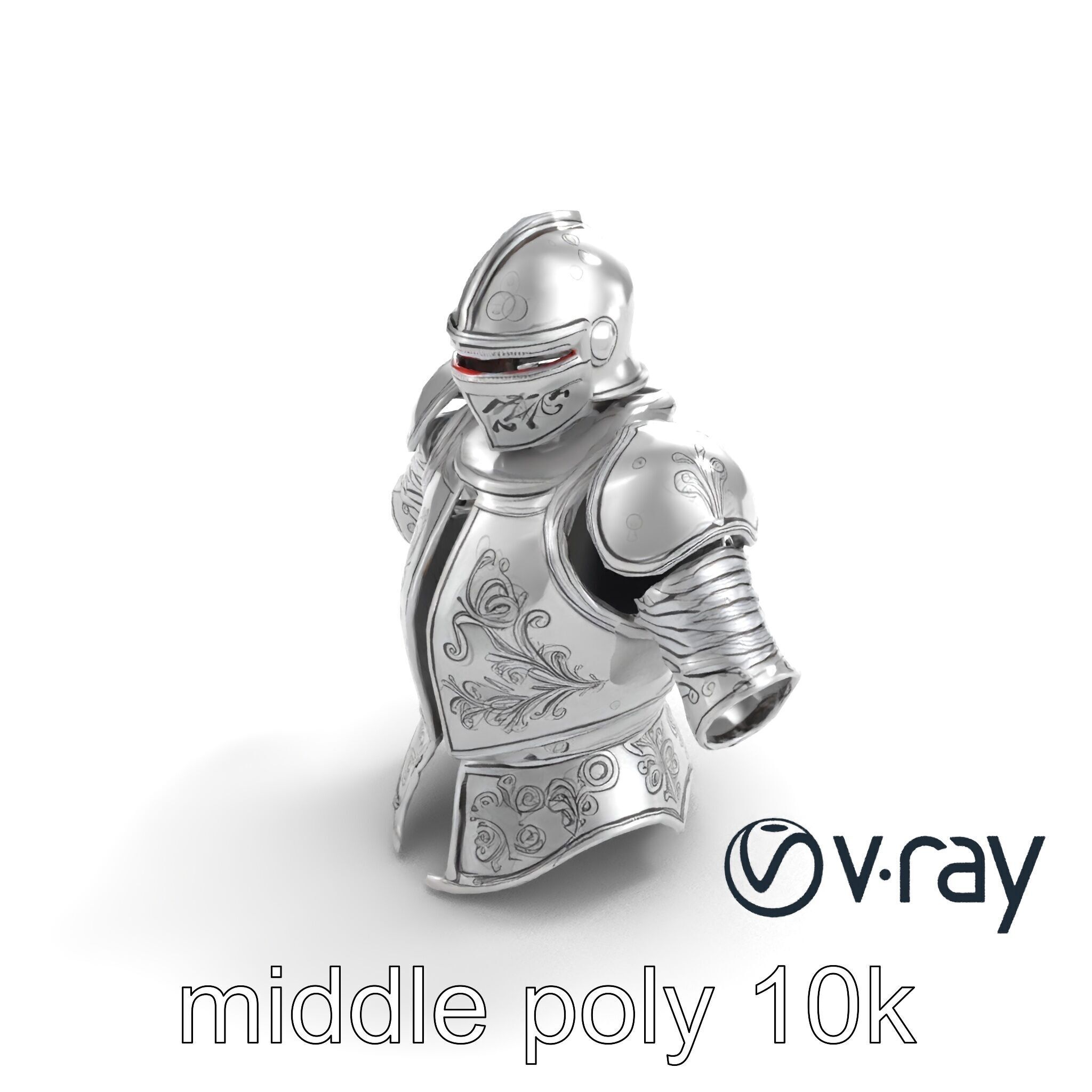 Elven Knight Mithril Armor Set model pack Low-poly 3D model_9