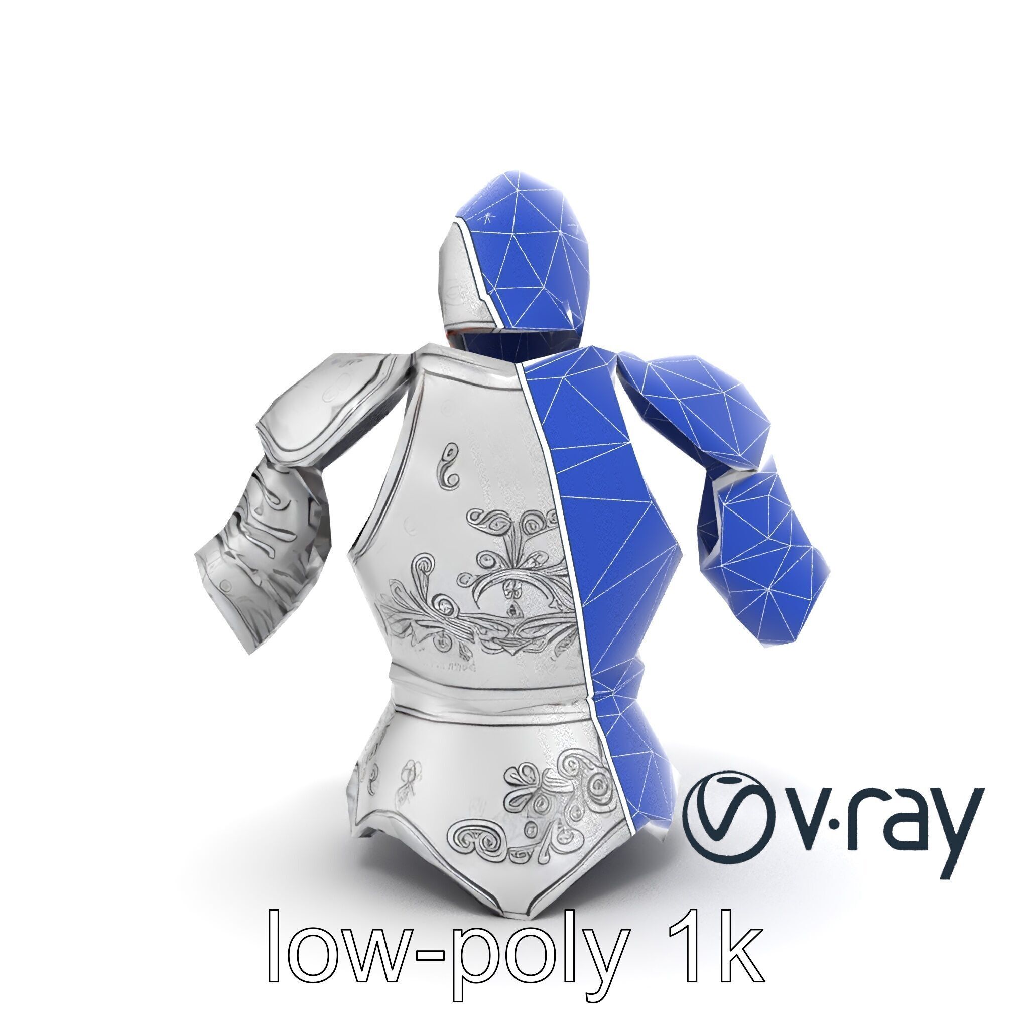 Elven Knight Mithril Armor Set model pack Low-poly 3D model_19