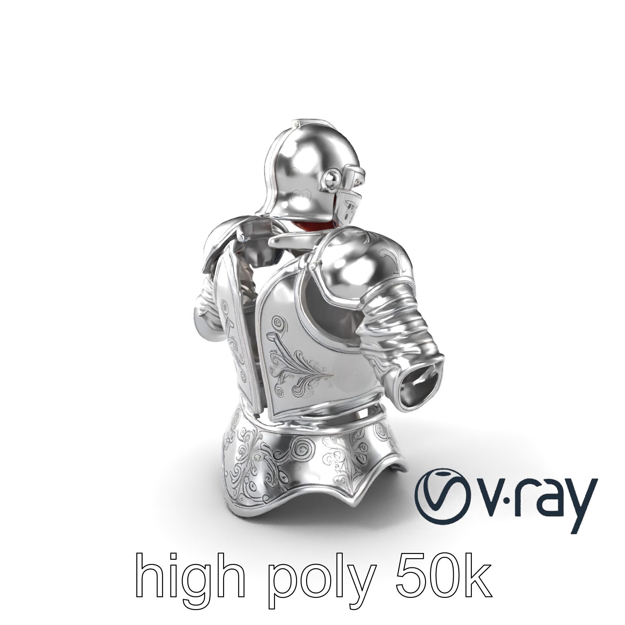 Elven Knight Mithril Armor Set model pack Low-poly 3D model_5