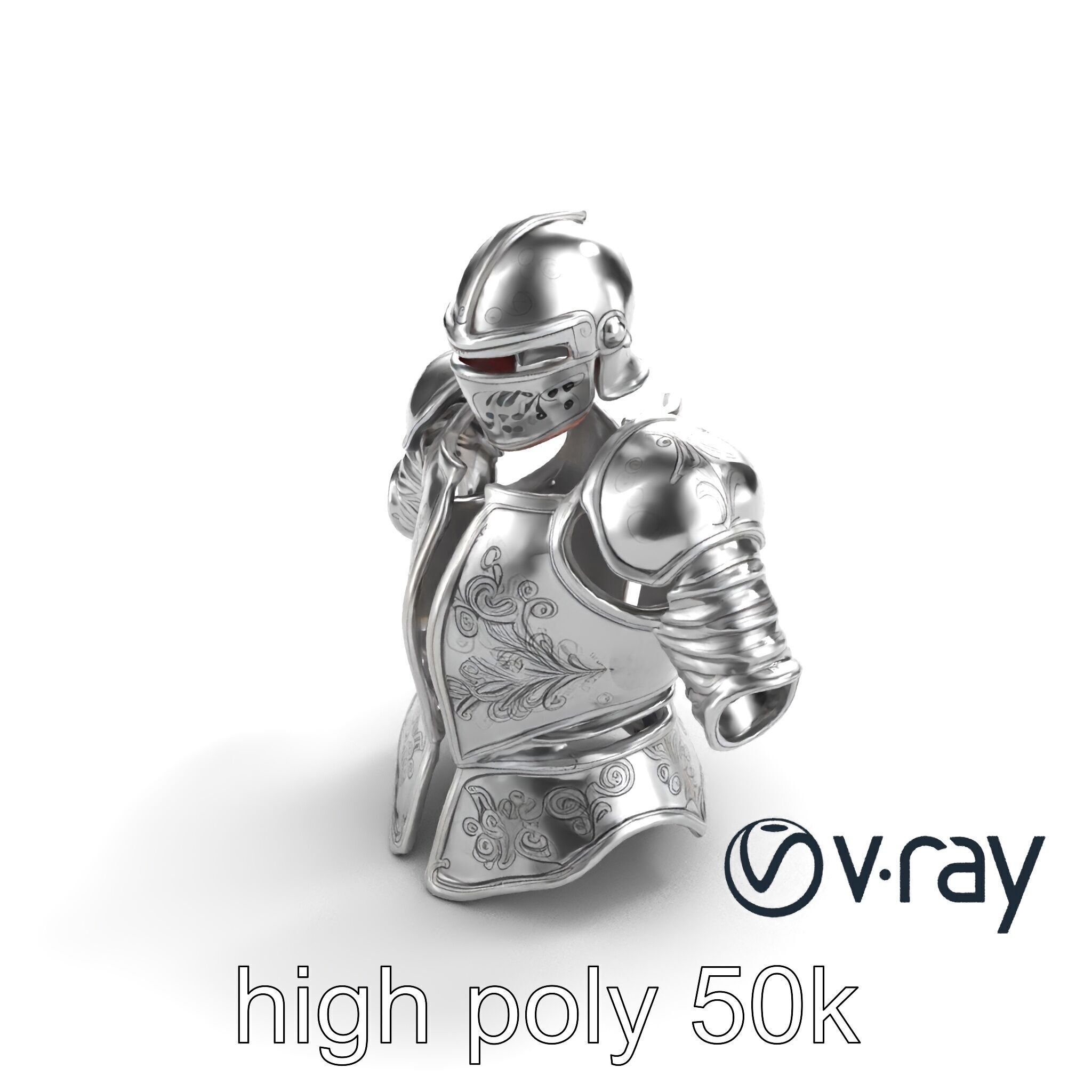 Elven Knight Mithril Armor Set model pack Low-poly 3D model_8