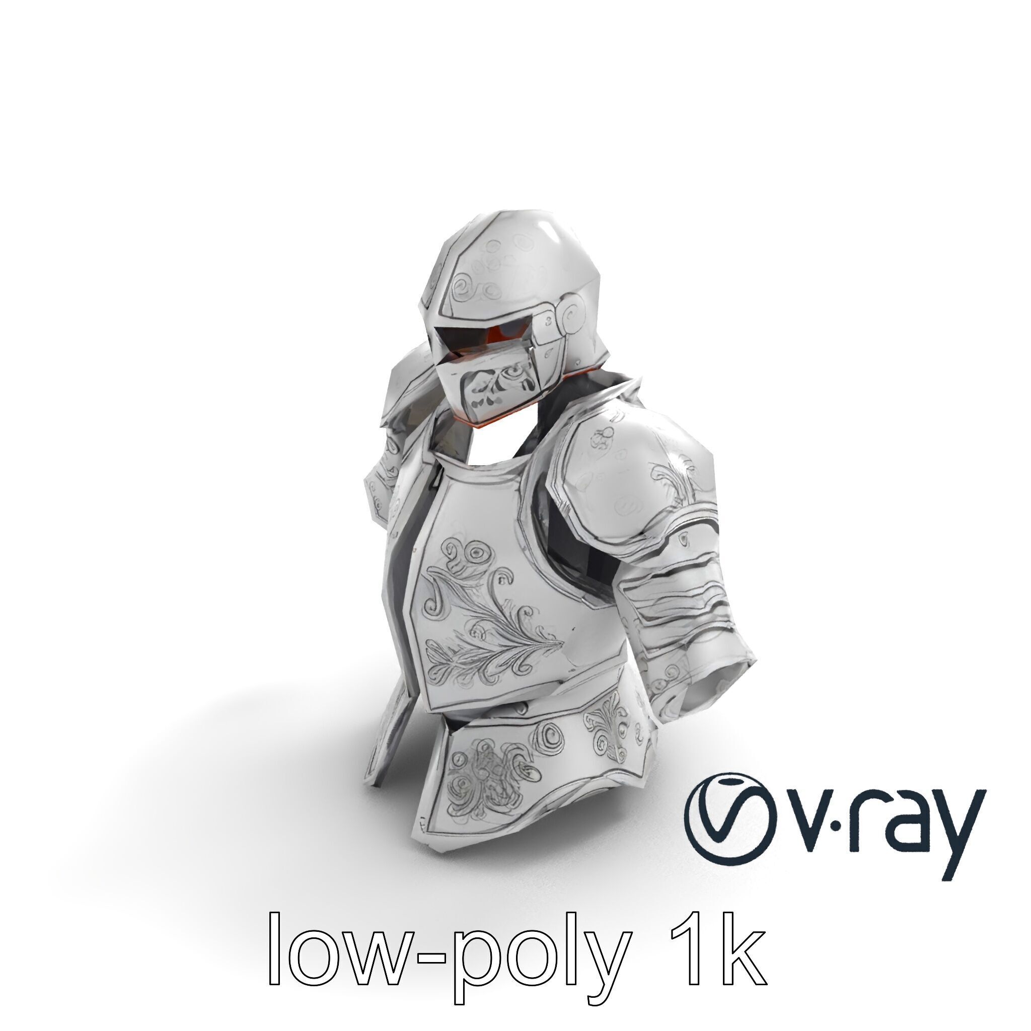 Elven Knight Mithril Armor Set model pack Low-poly 3D model_7