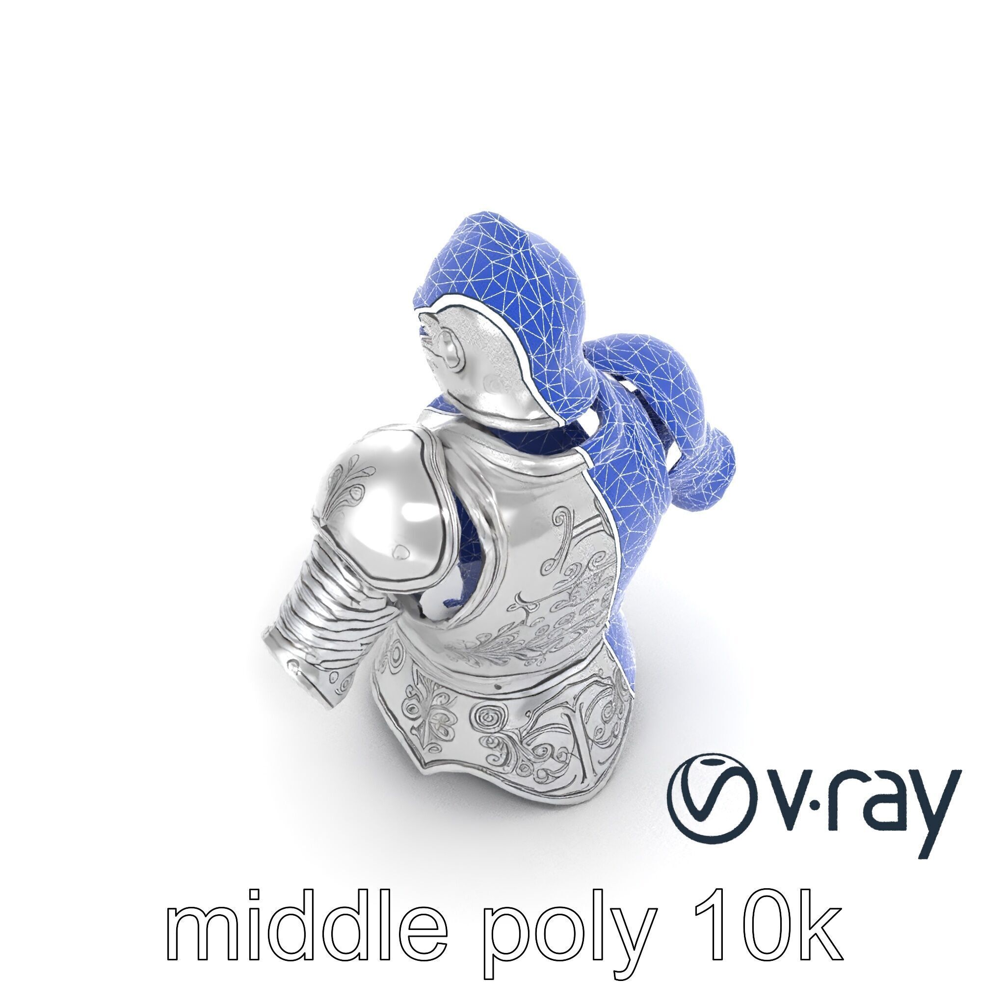 Elven Knight Mithril Armor Set model pack Low-poly 3D model_17