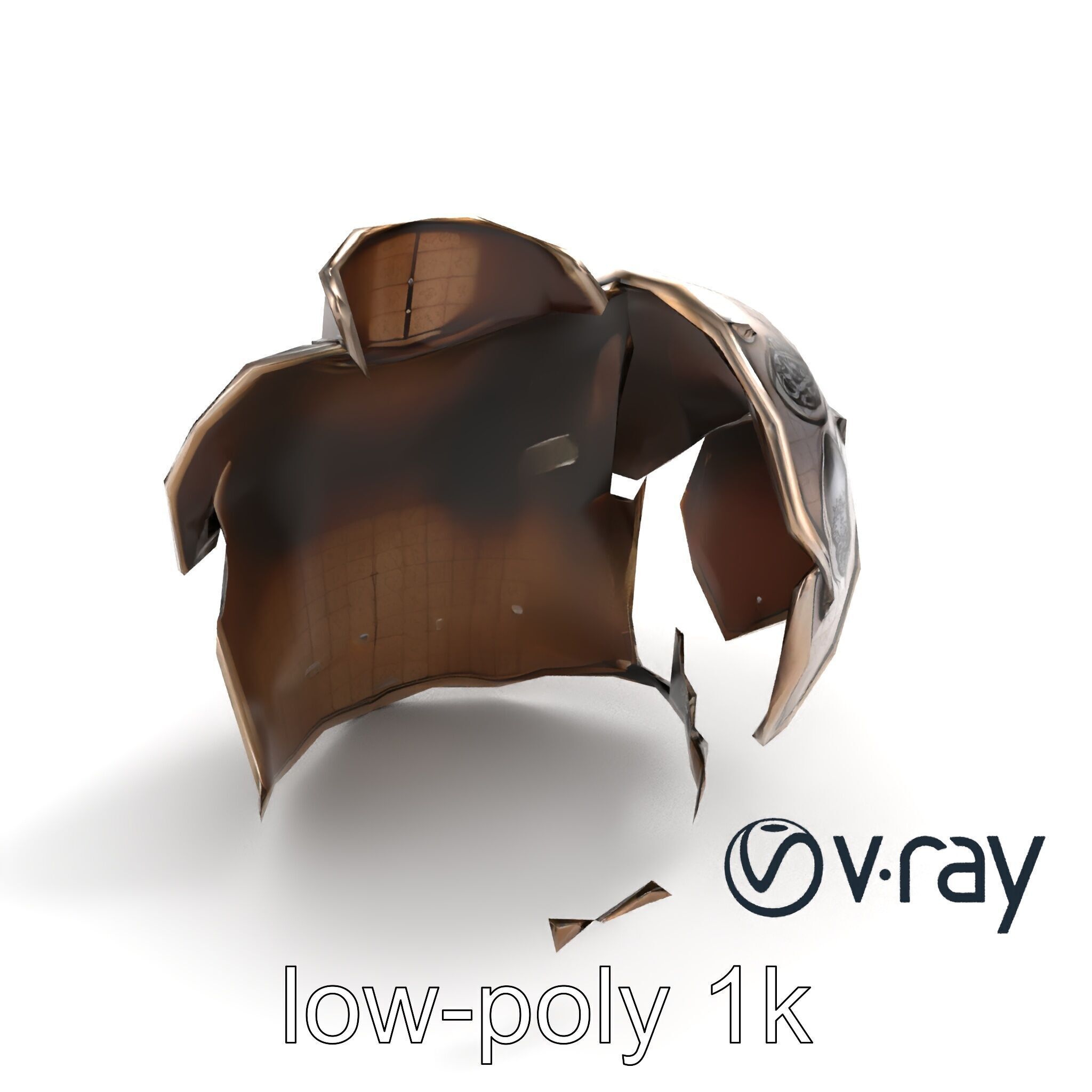 Imperial Knight Armor Heavy Plated Heraldic model pack Low-poly 3D model_7