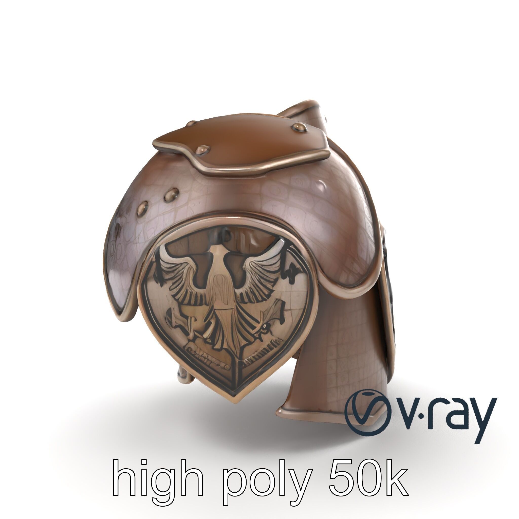 Imperial Knight Armor Heavy Plated Heraldic model pack Low-poly 3D model_22
