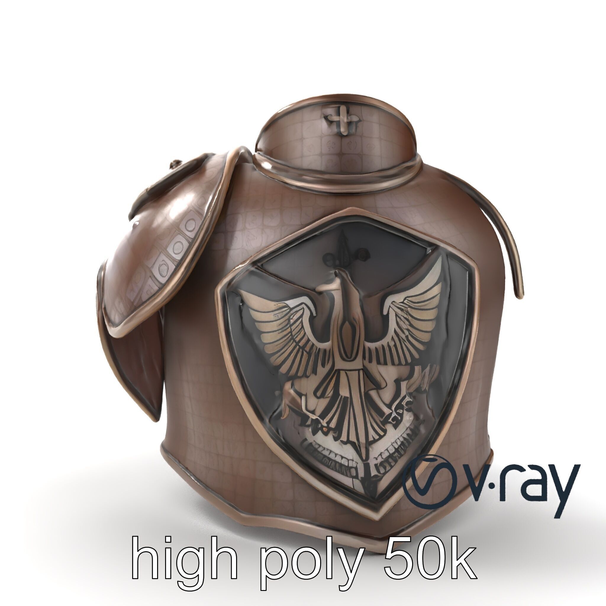 Imperial Knight Armor Heavy Plated Heraldic model pack Low-poly 3D model_15
