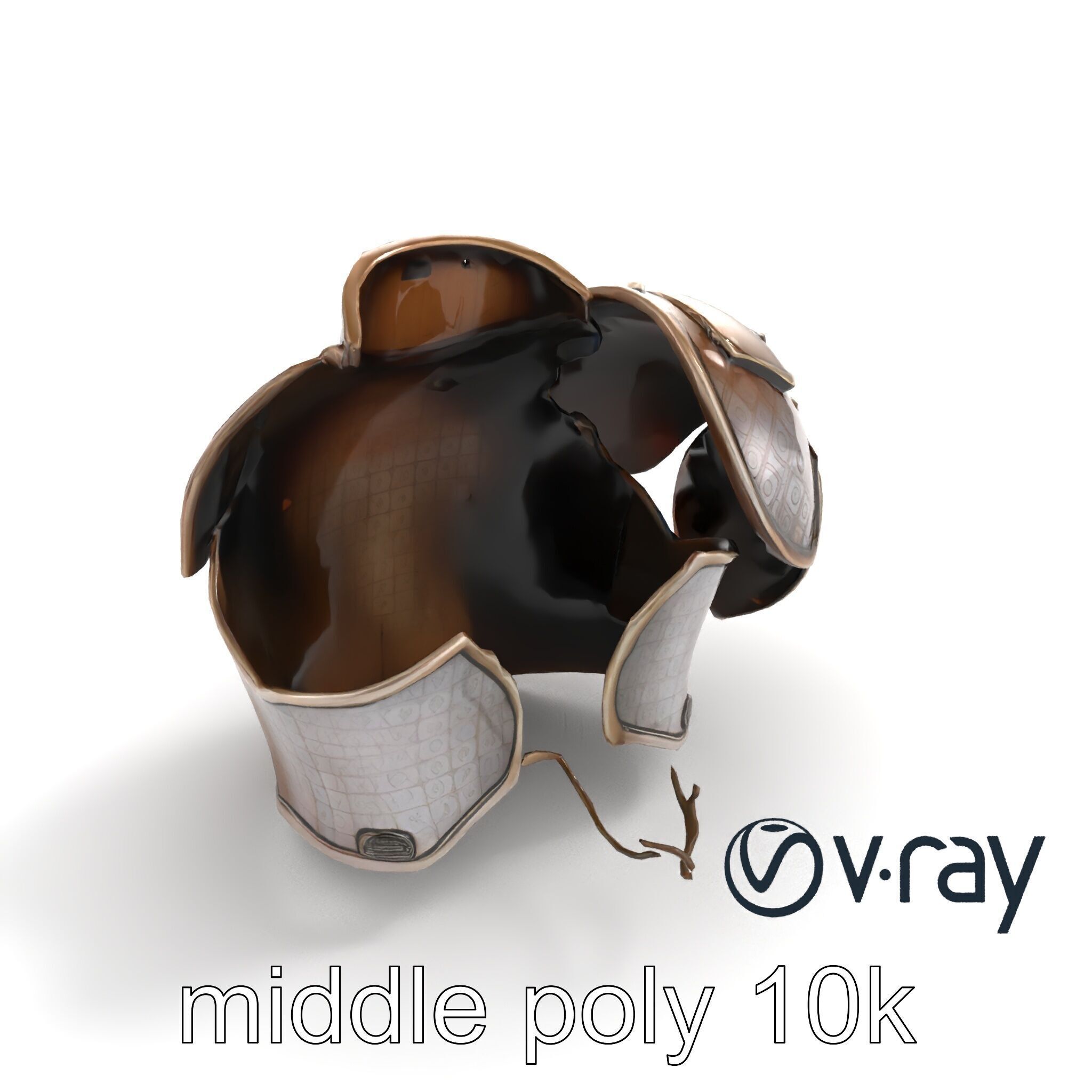 Imperial Knight Armor Heavy Plated Heraldic model pack Low-poly 3D model_9