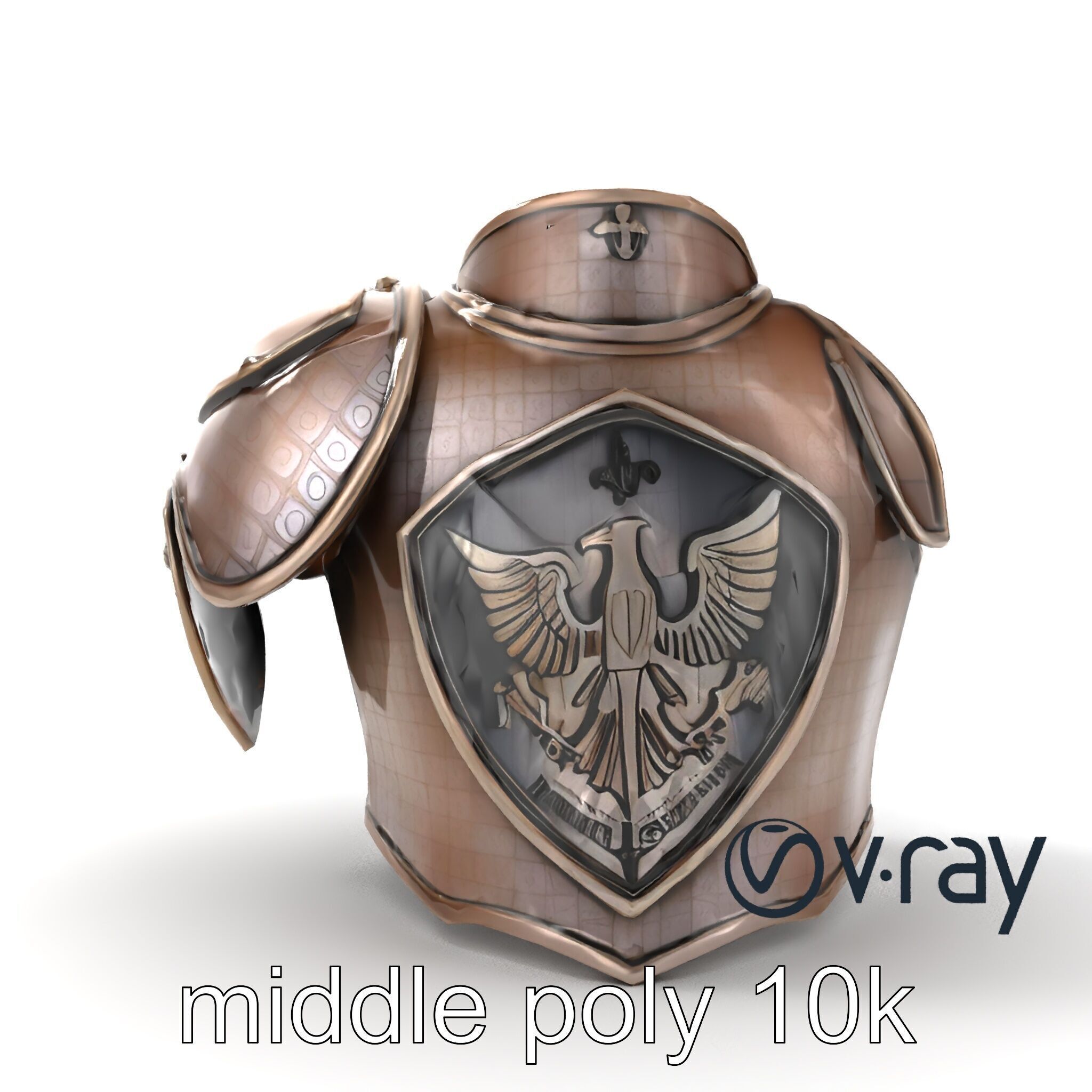 Imperial Knight Armor Heavy Plated Heraldic model pack Low-poly 3D model_16