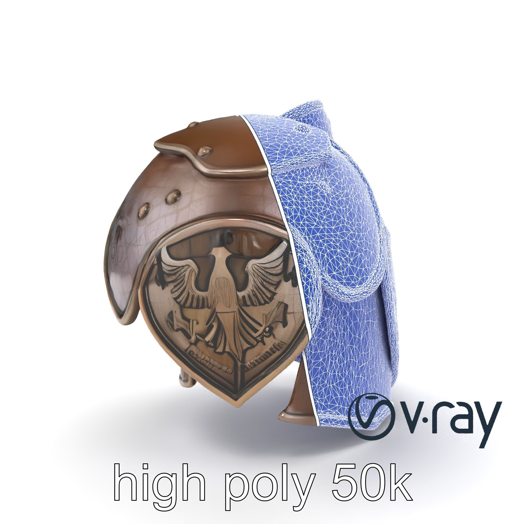 Imperial Knight Armor Heavy Plated Heraldic model pack Low-poly 3D model_12