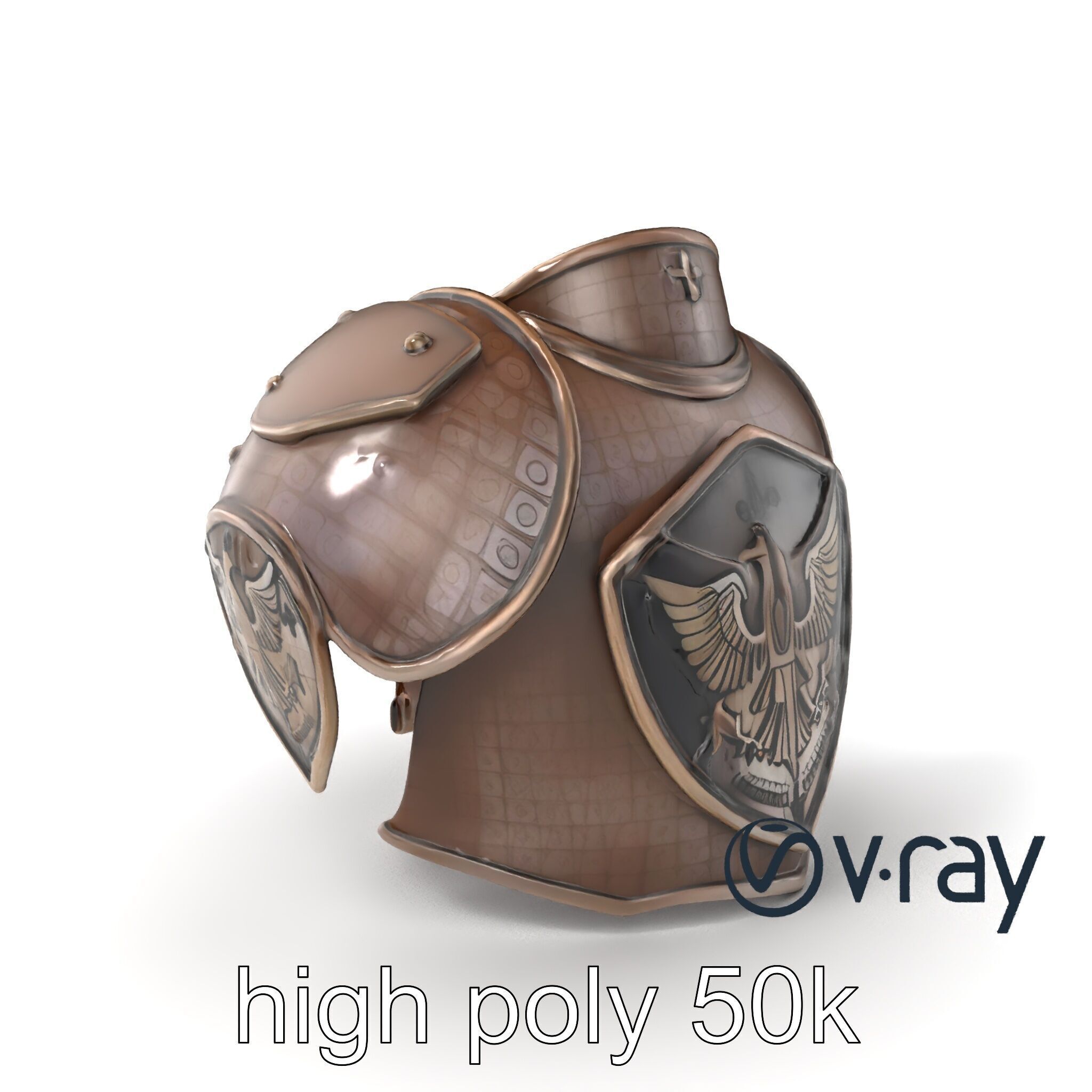 Imperial Knight Armor Heavy Plated Heraldic model pack Low-poly 3D model_5