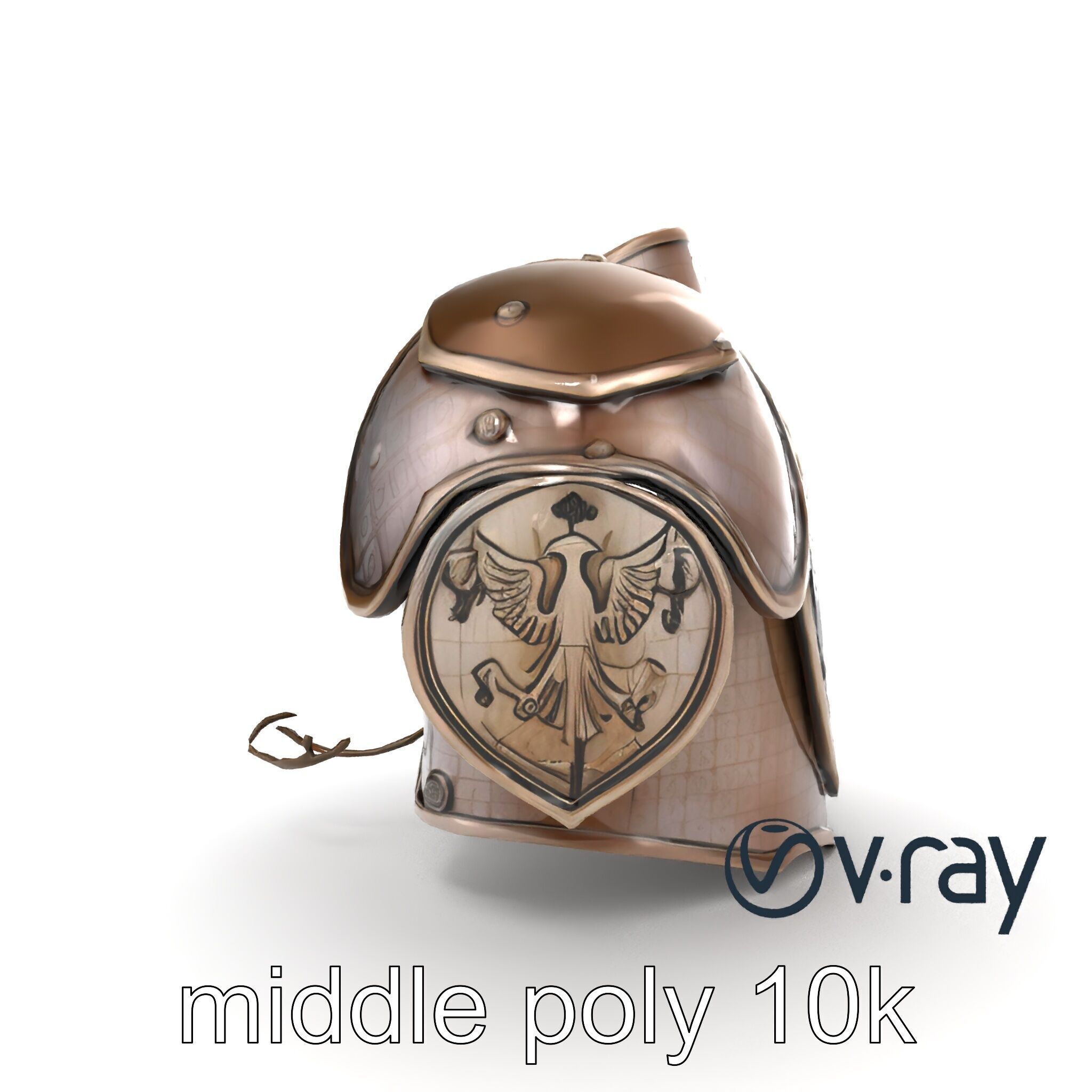 Imperial Knight Armor Heavy Plated Heraldic model pack Low-poly 3D model_27