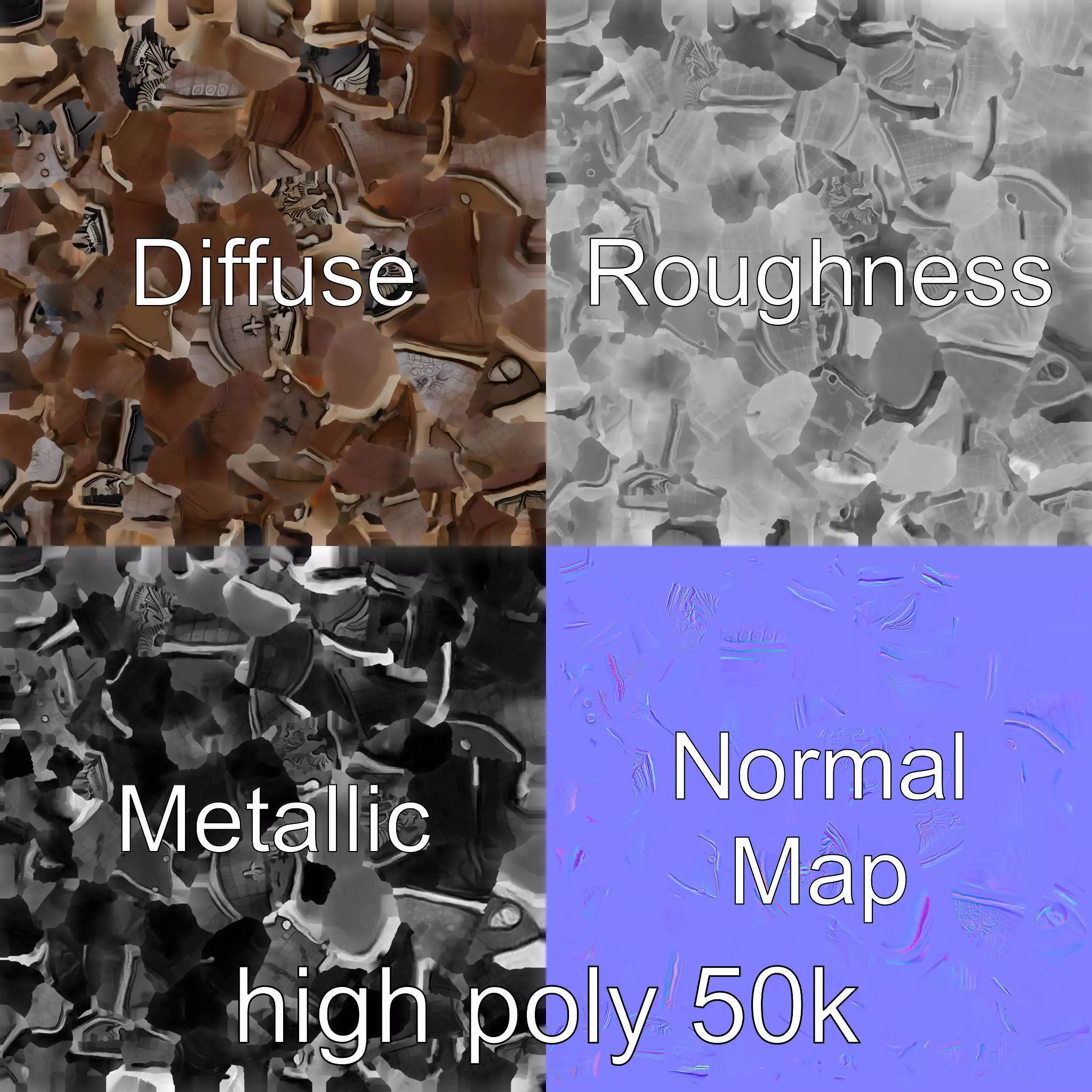 Imperial Knight Armor Heavy Plated Heraldic model pack Low-poly 3D model_0