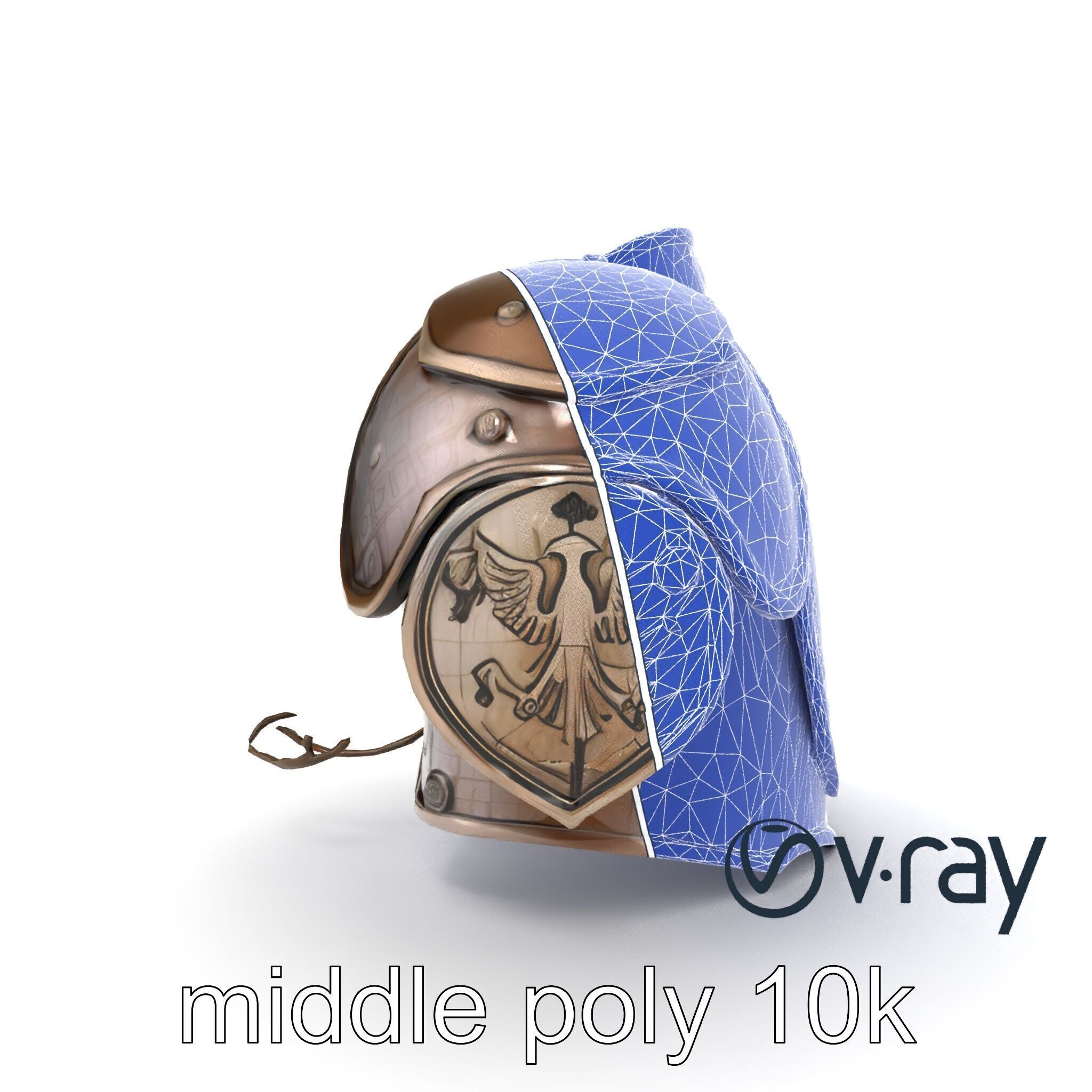 Imperial Knight Armor Heavy Plated Heraldic model pack Low-poly 3D model_21