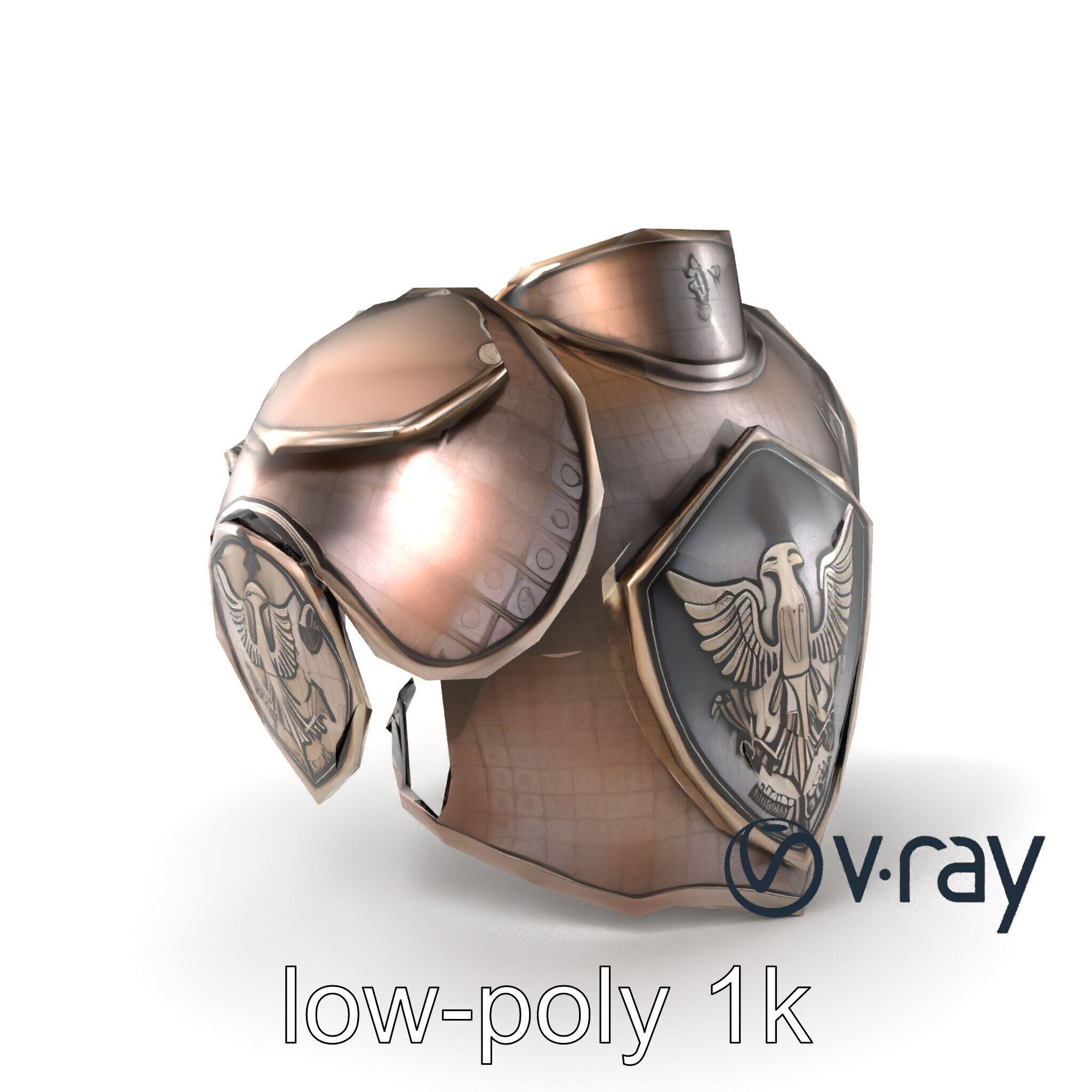 Imperial Knight Armor Heavy Plated Heraldic model pack Low-poly 3D model_2