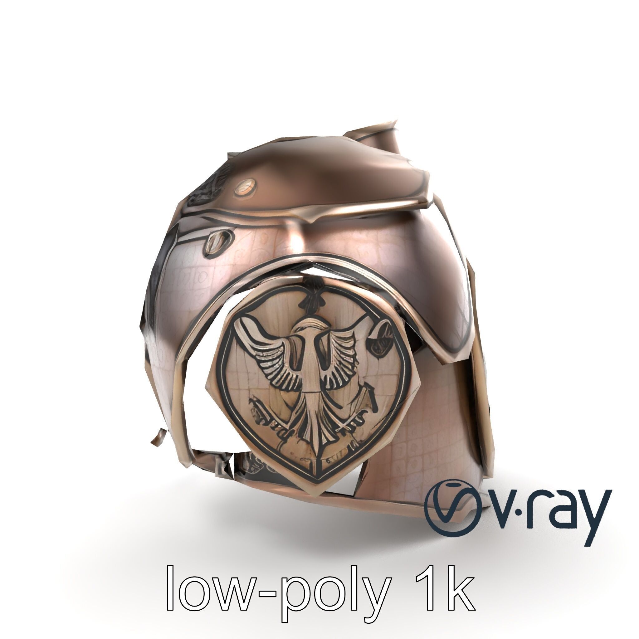 Imperial Knight Armor Heavy Plated Heraldic model pack Low-poly 3D model_30